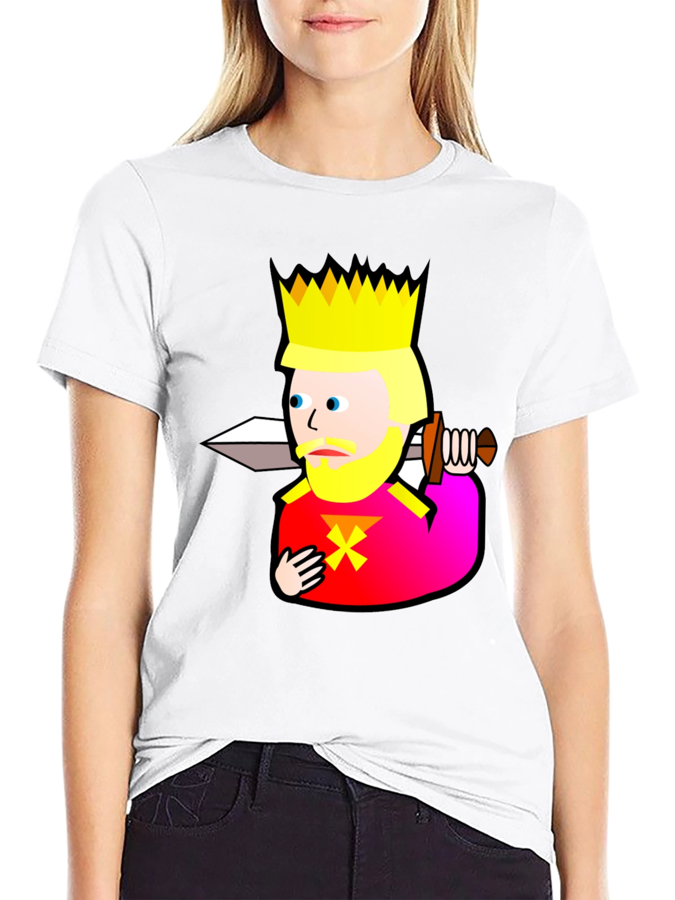 Black King Graphic T-Shirt - Black Cotton Tee view 9