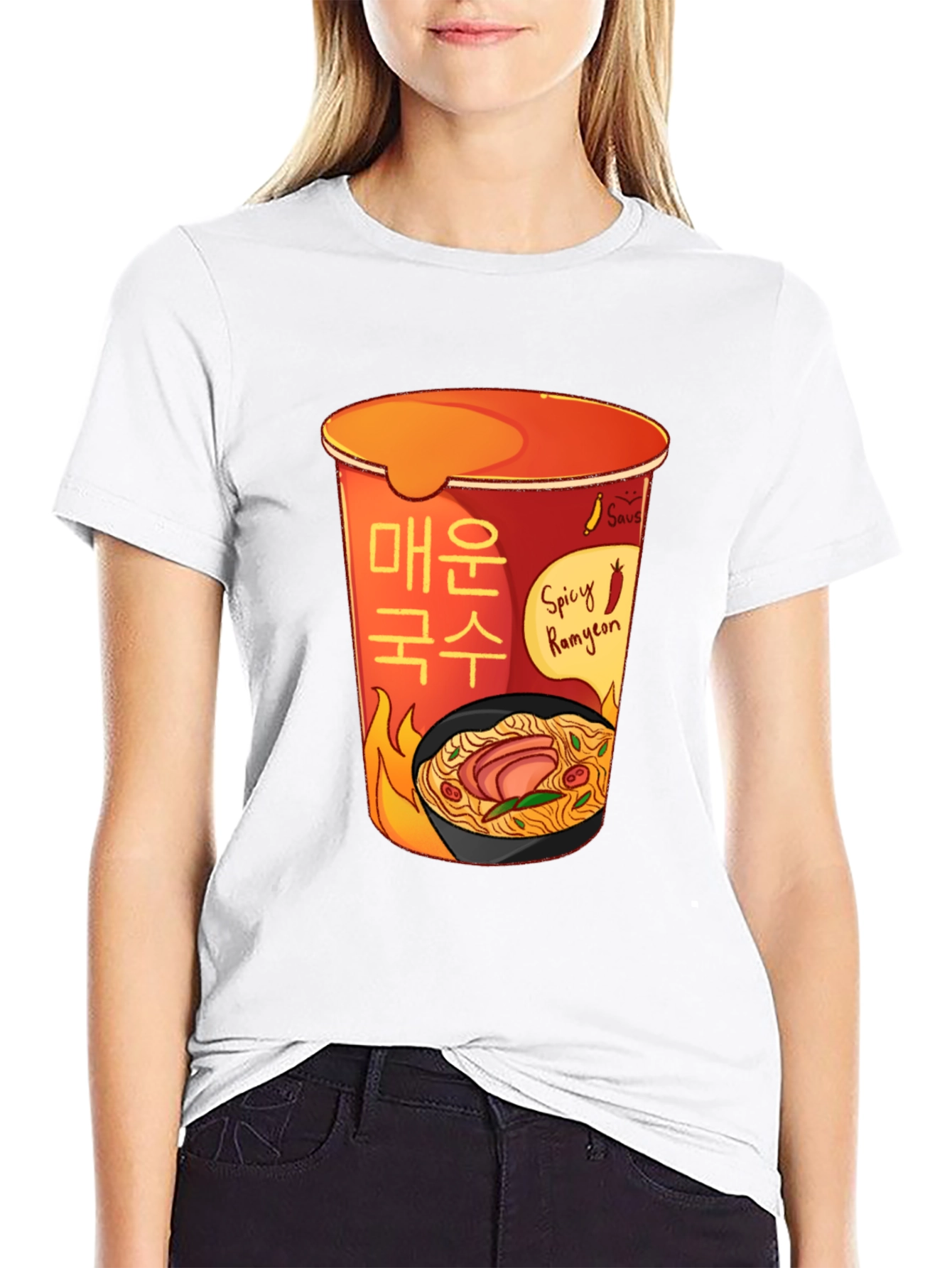Black Spicy Ramyeon T-Shirt - Ramen Lover Tee view 9