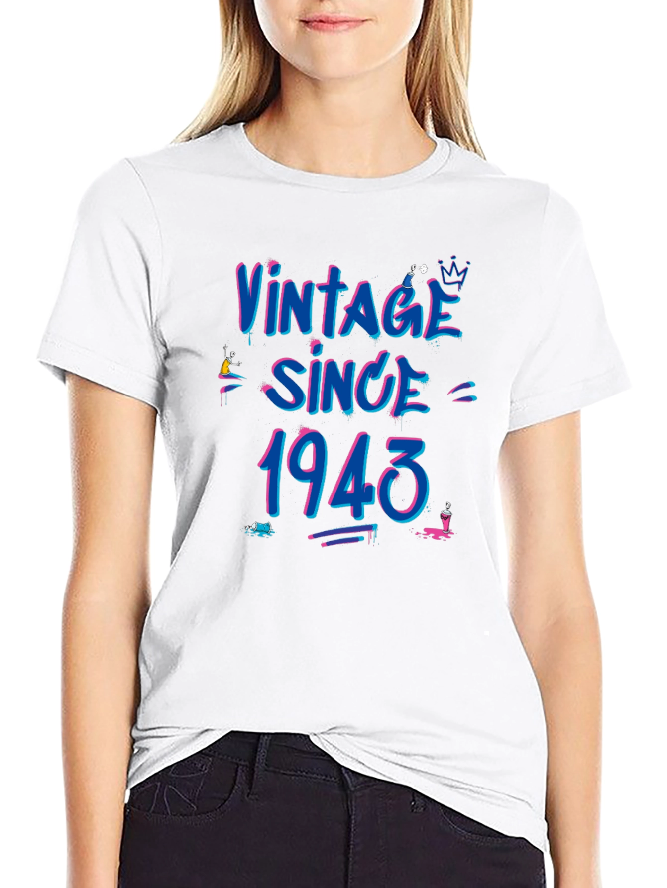 Black Vintage Since 1943 Graphic Tee view 9