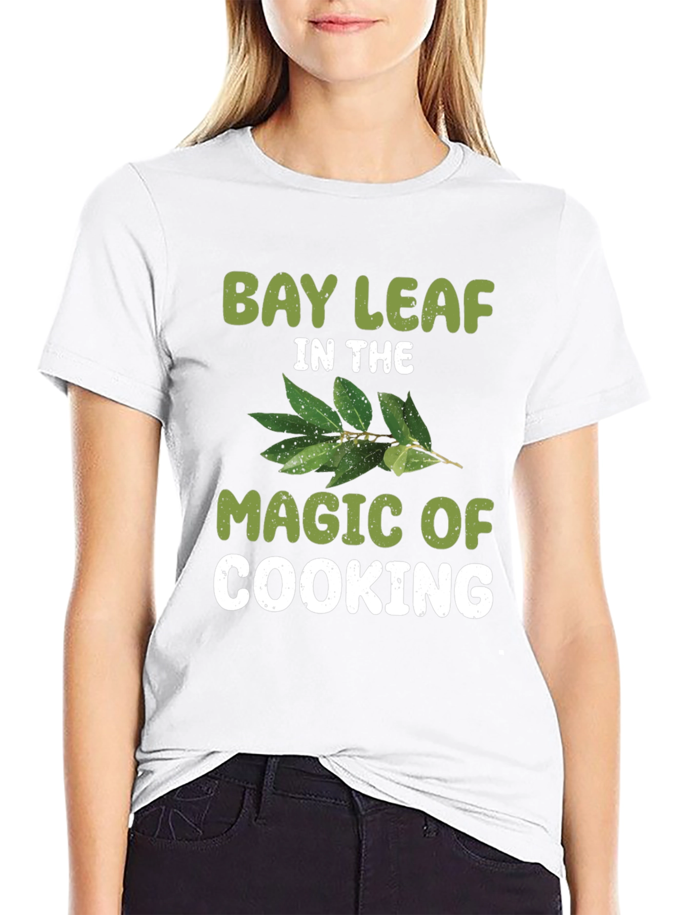 Black Bay Leaf Cooking Magic T-Shirt view 9