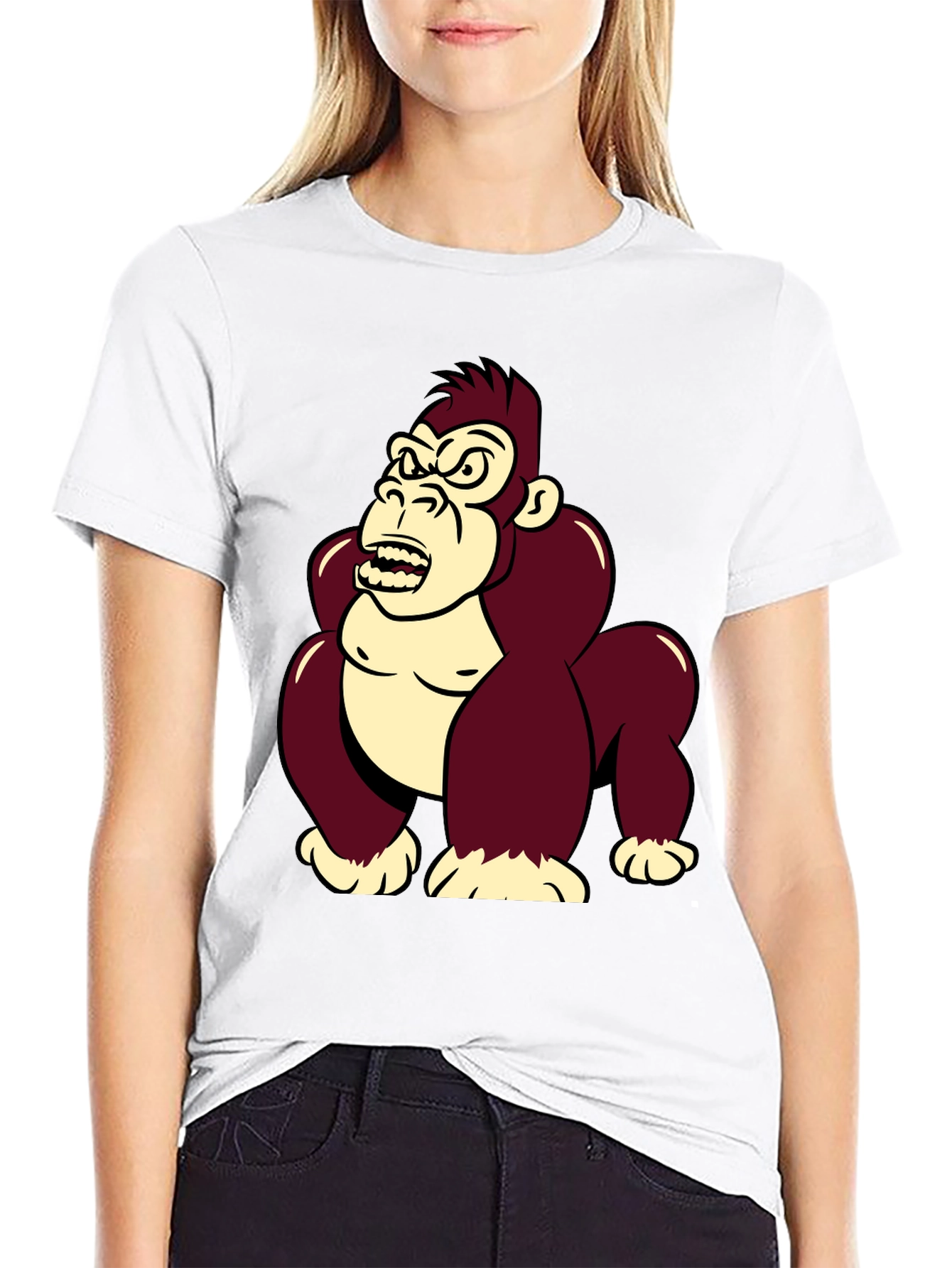 Black Angry Gorilla Graphic T-Shirt - Cool Cartoon Design view 9