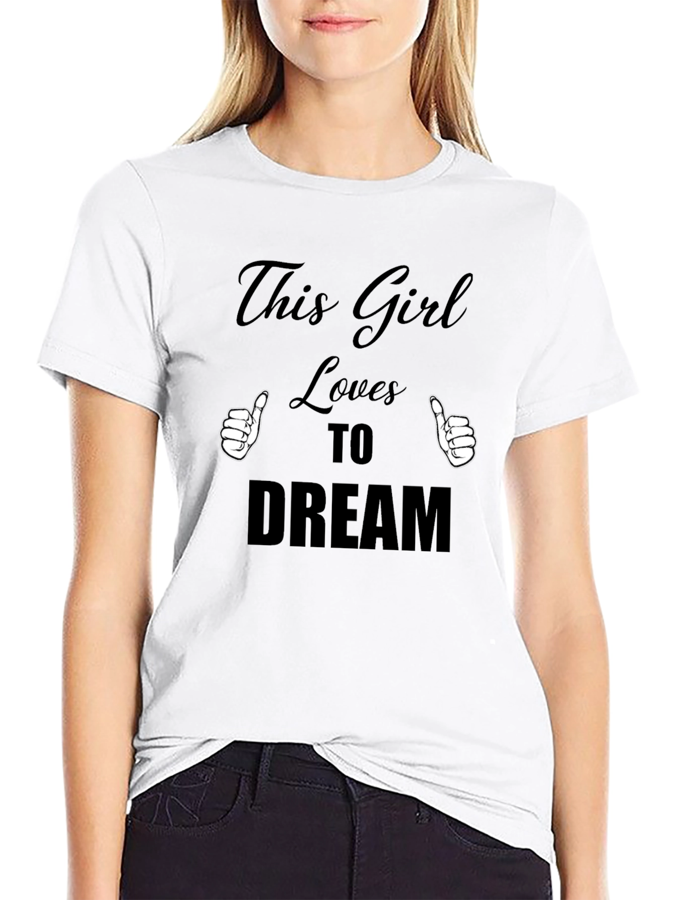 Black This Girl Loves to Dream Black T-Shirt view 9