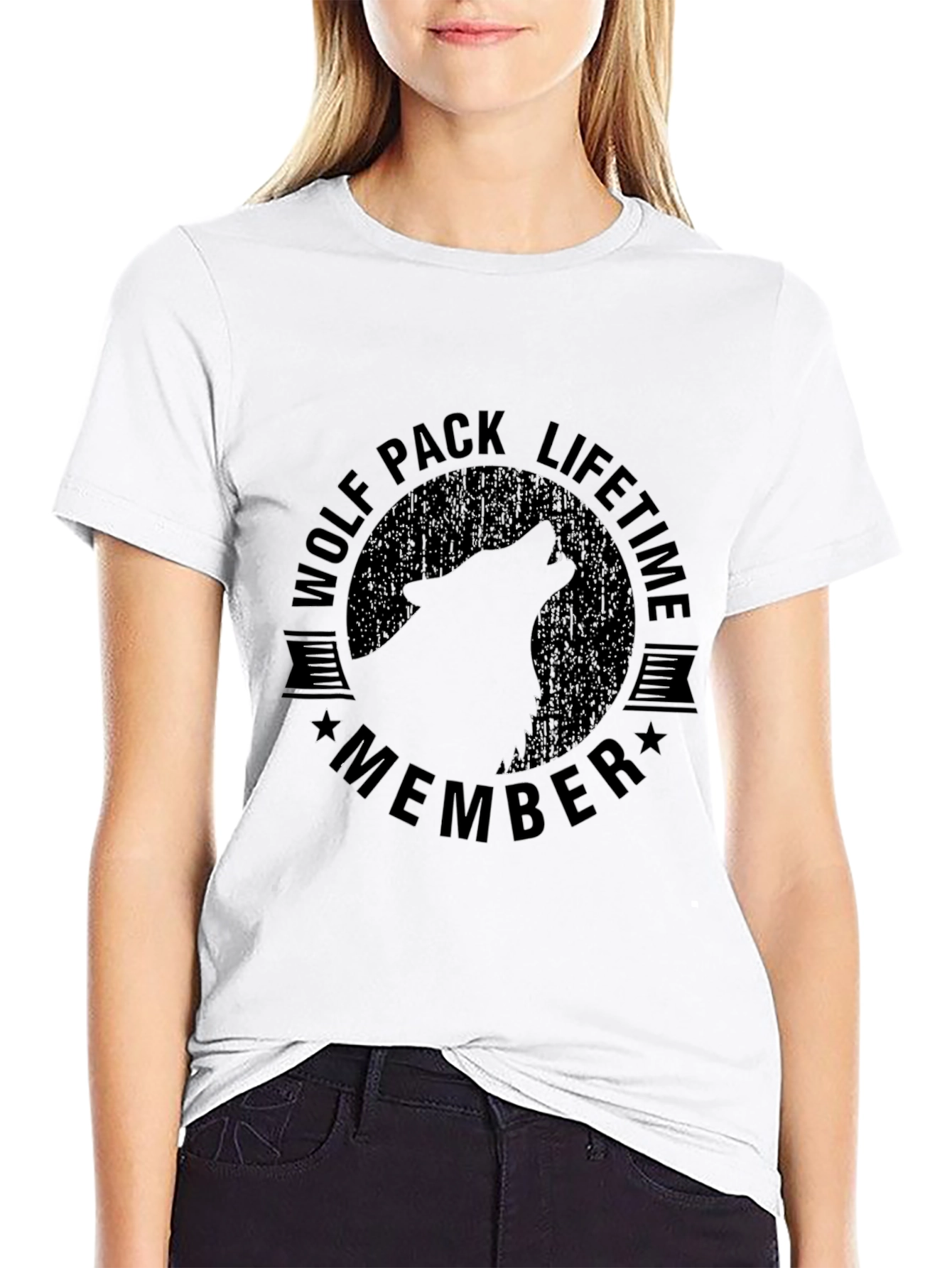 Black Wolf Pack Lifetime Member Black T-Shirt view 9