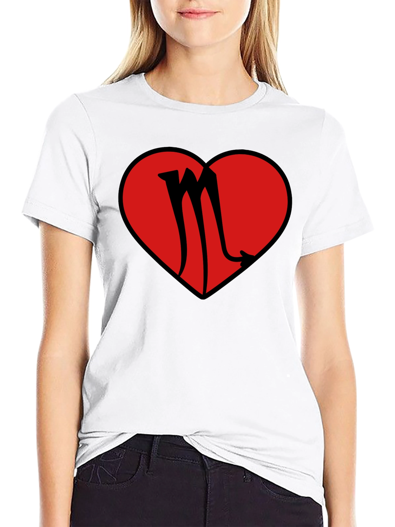 Black Scorpio Heart Graphic T-Shirt view 9