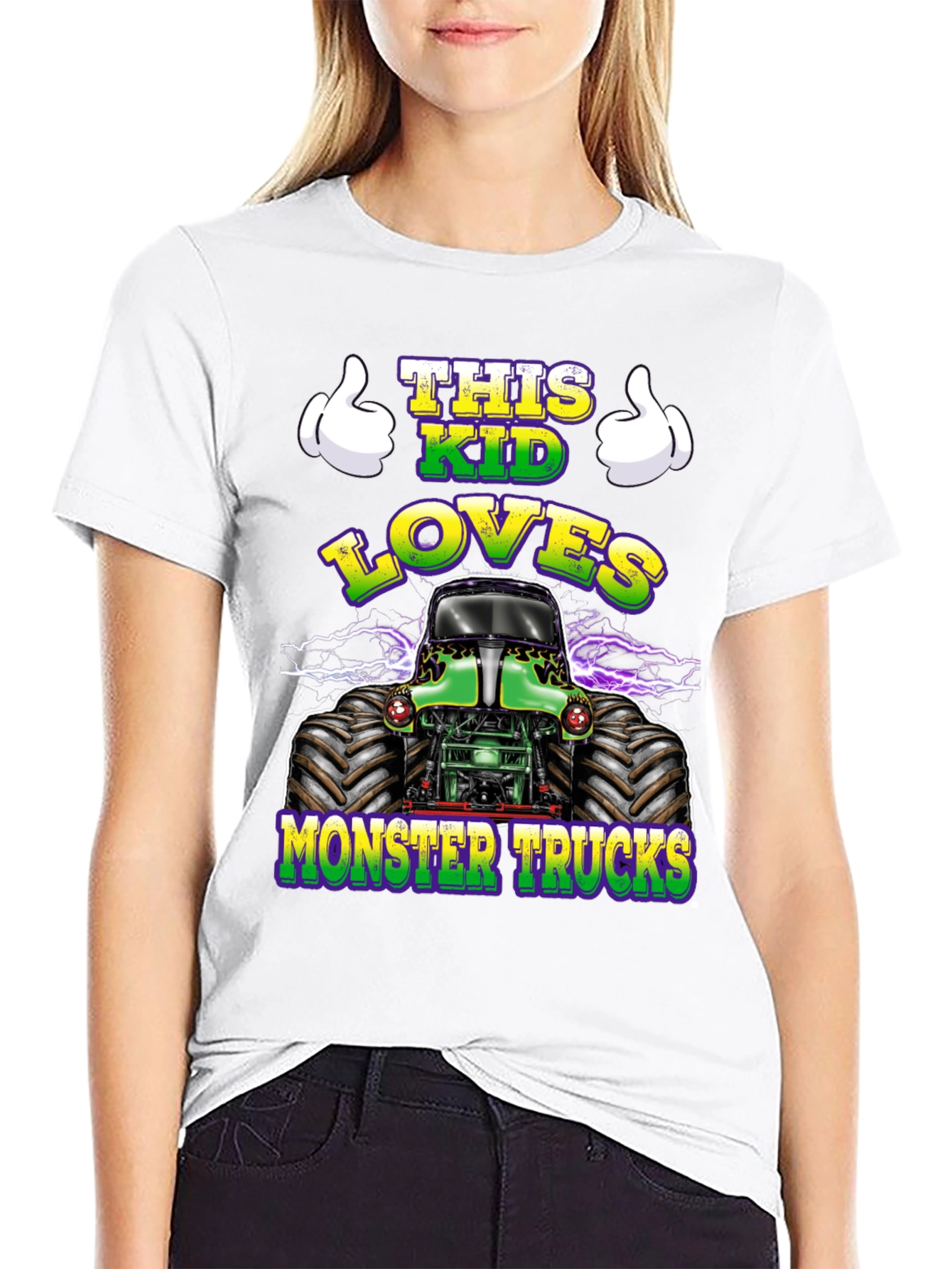 Black This Kid Loves Monster Trucks T-Shirt view 9