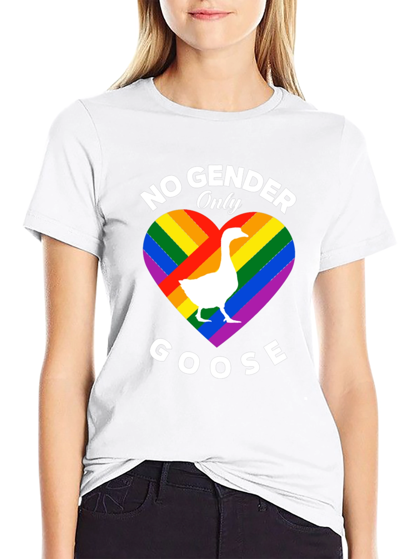 Black No Gender Only Goose Pride T-Shirt view 9