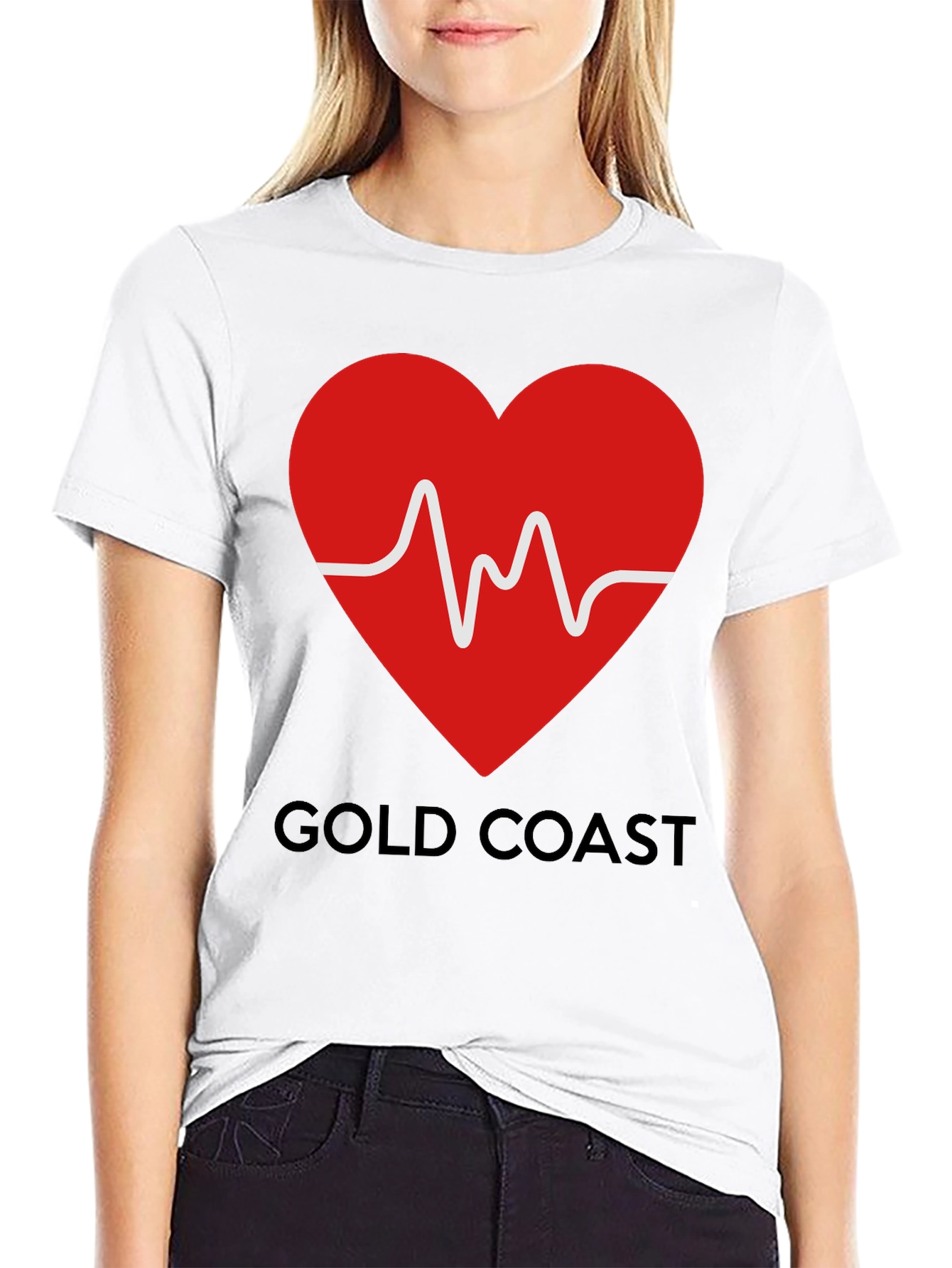 Black Gold Coast Heartbeat T-Shirt view 9