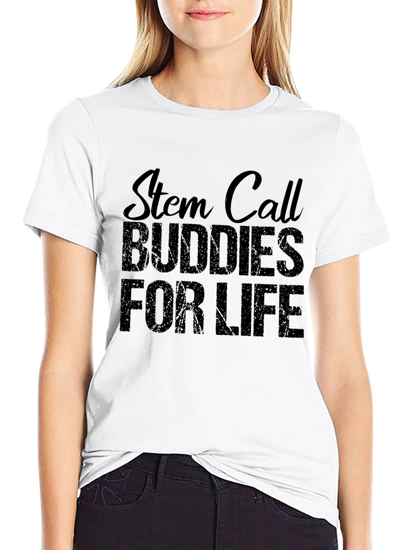 Black Stem Cell Buddies for Life Black T-Shirt view 9