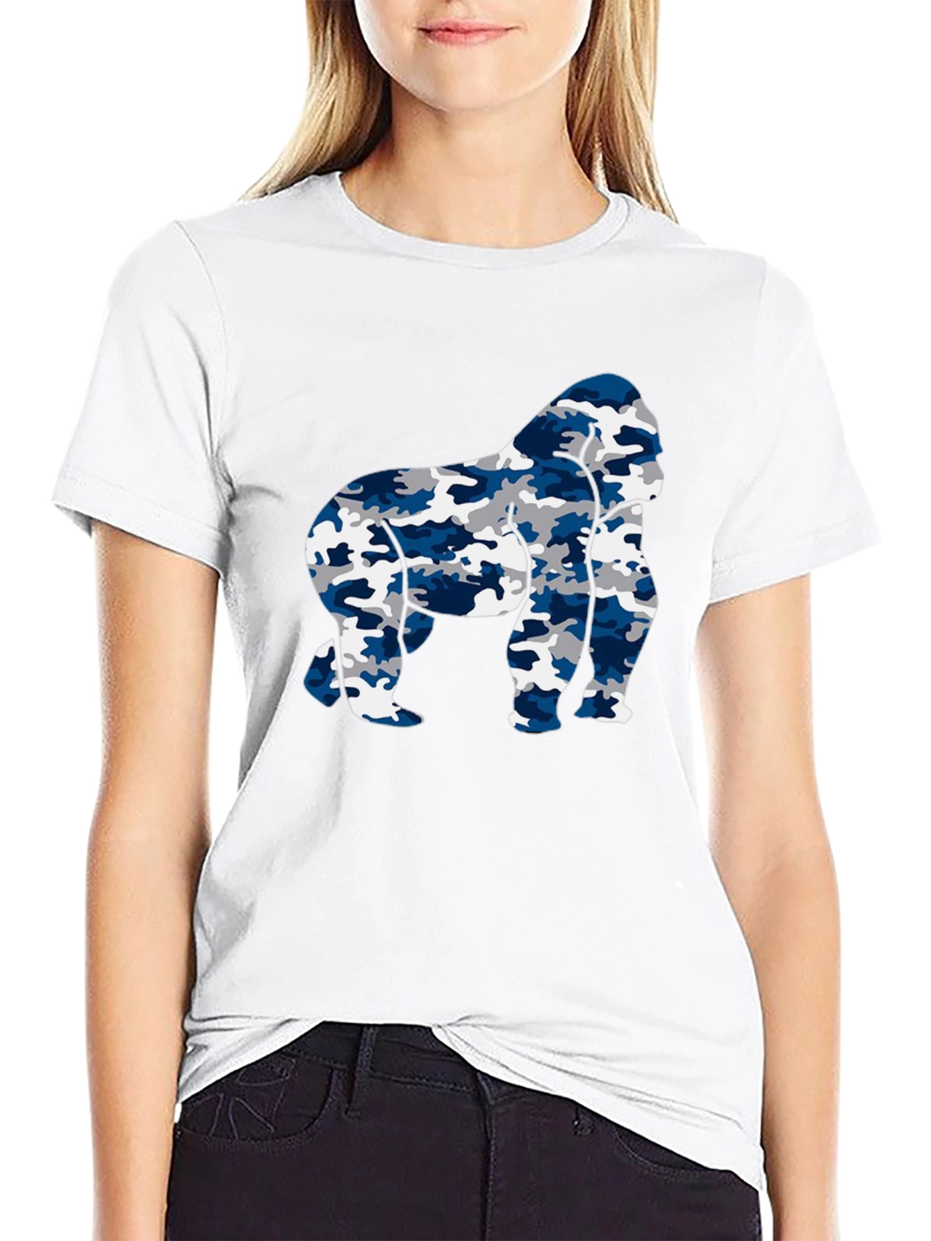 Black Camo Gorilla Graphic Tee - Men's Black T-Shirt view 9