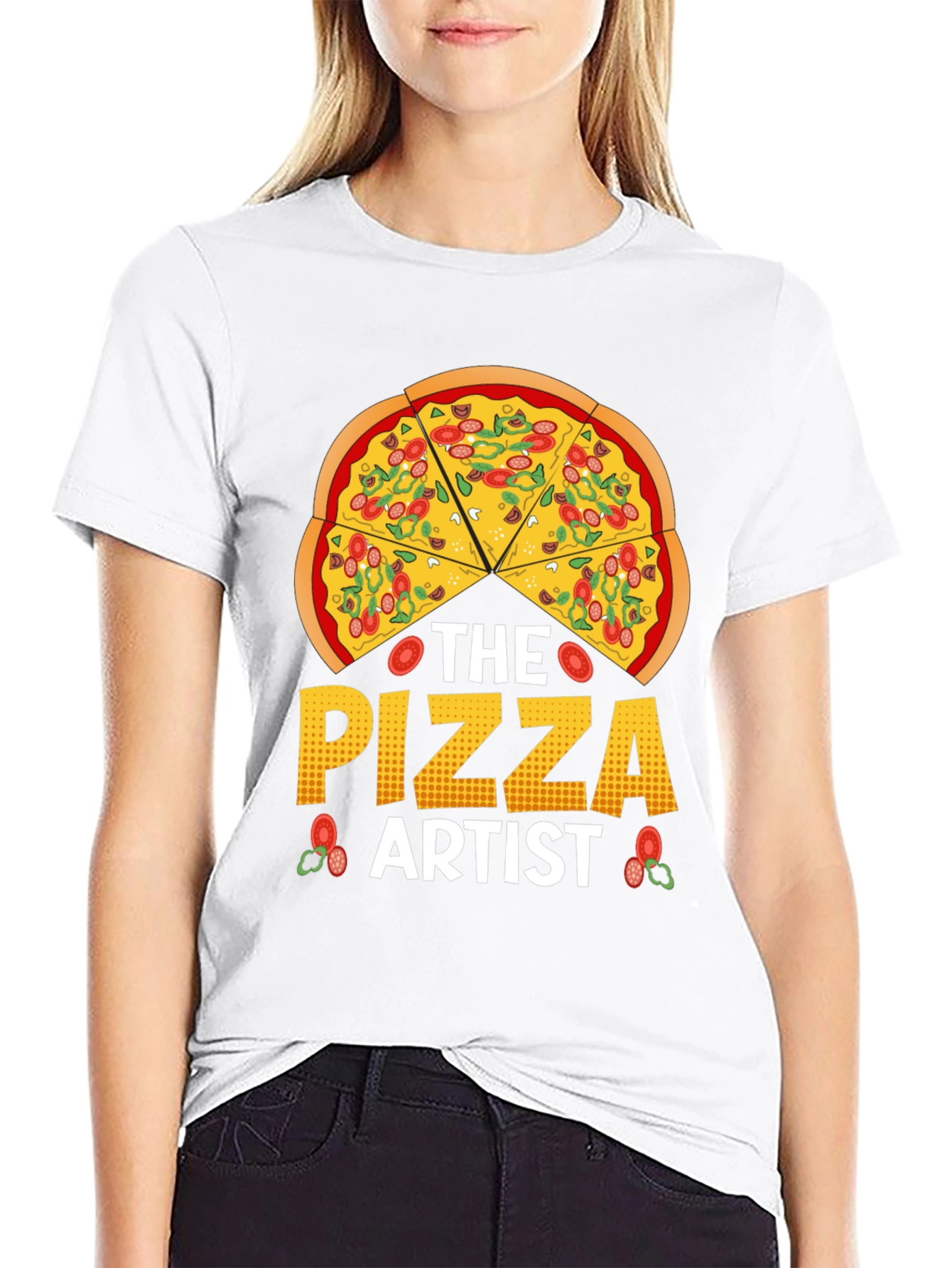 Black The Pizza Artist T-Shirt - Foodie Graphic Tee view 9