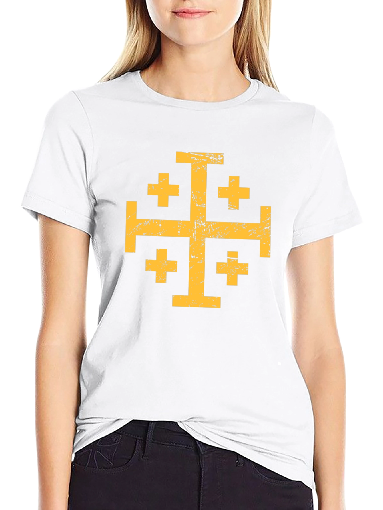 Black Jerusalem Cross Graphic Tee view 9