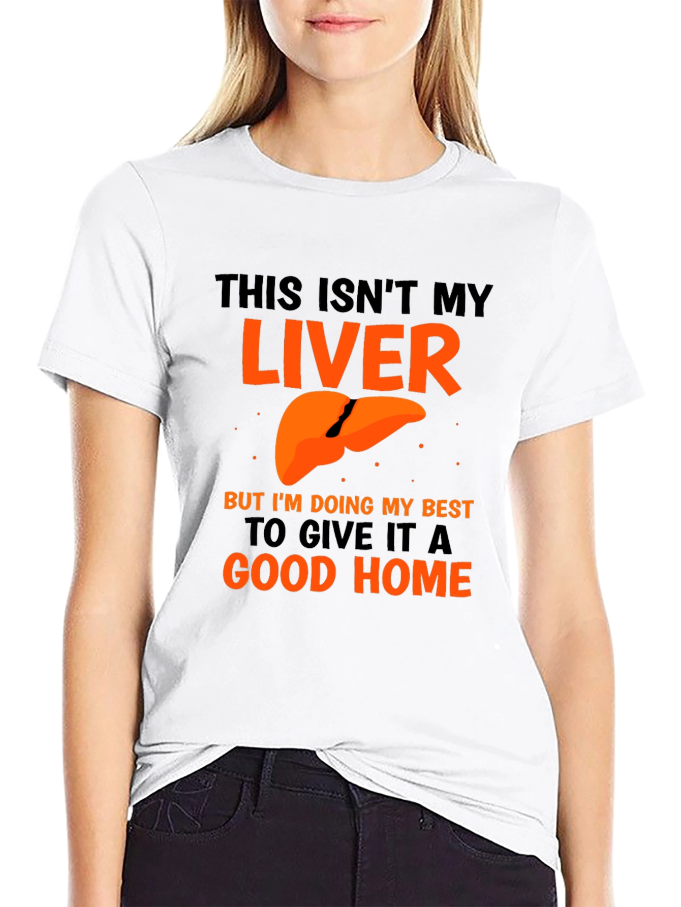 Black Funny Liver Humor Graphic T-Shirt - Good Home view 9