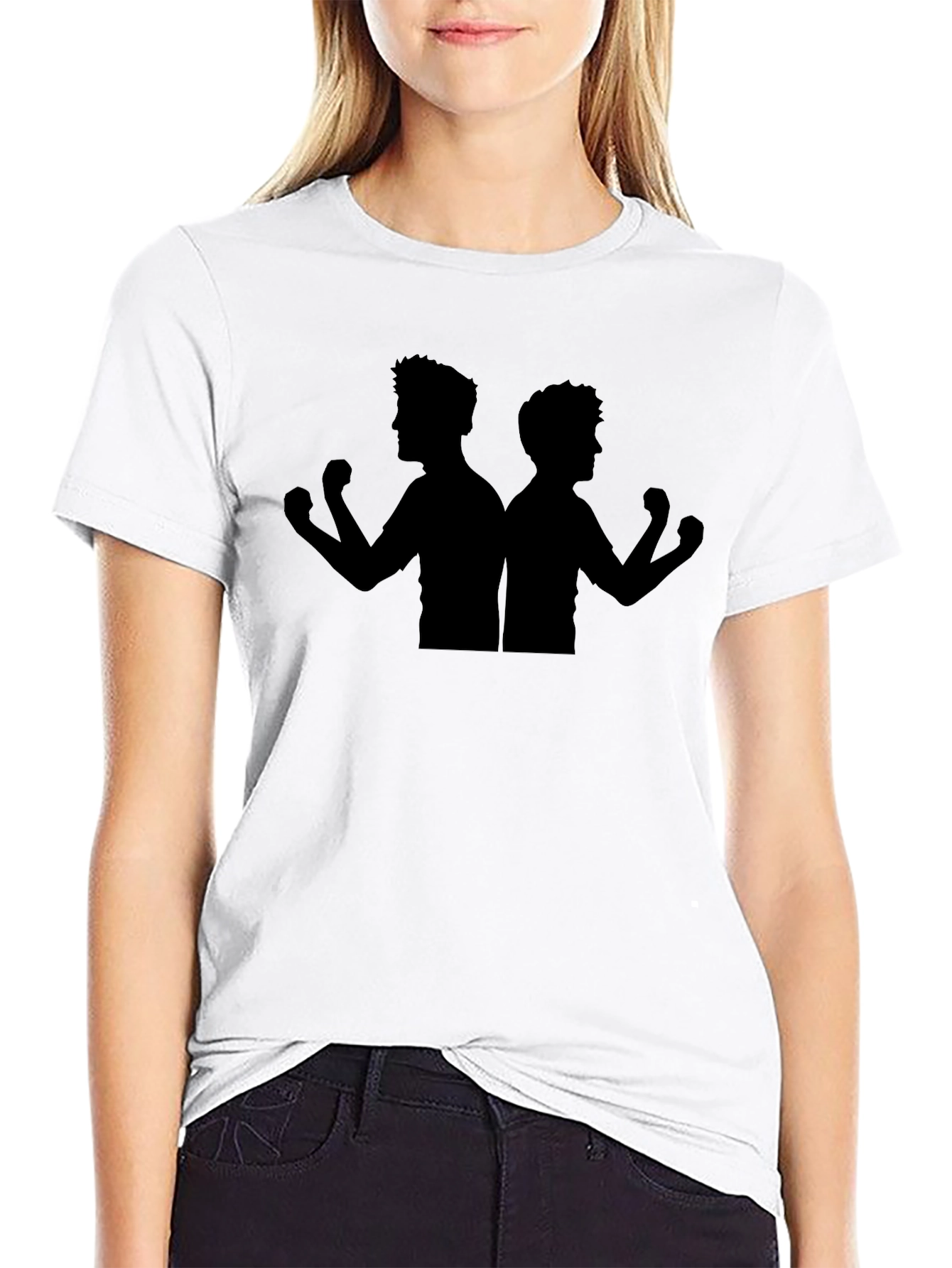 Black Black Silhouette Flexing Men T-Shirt view 9