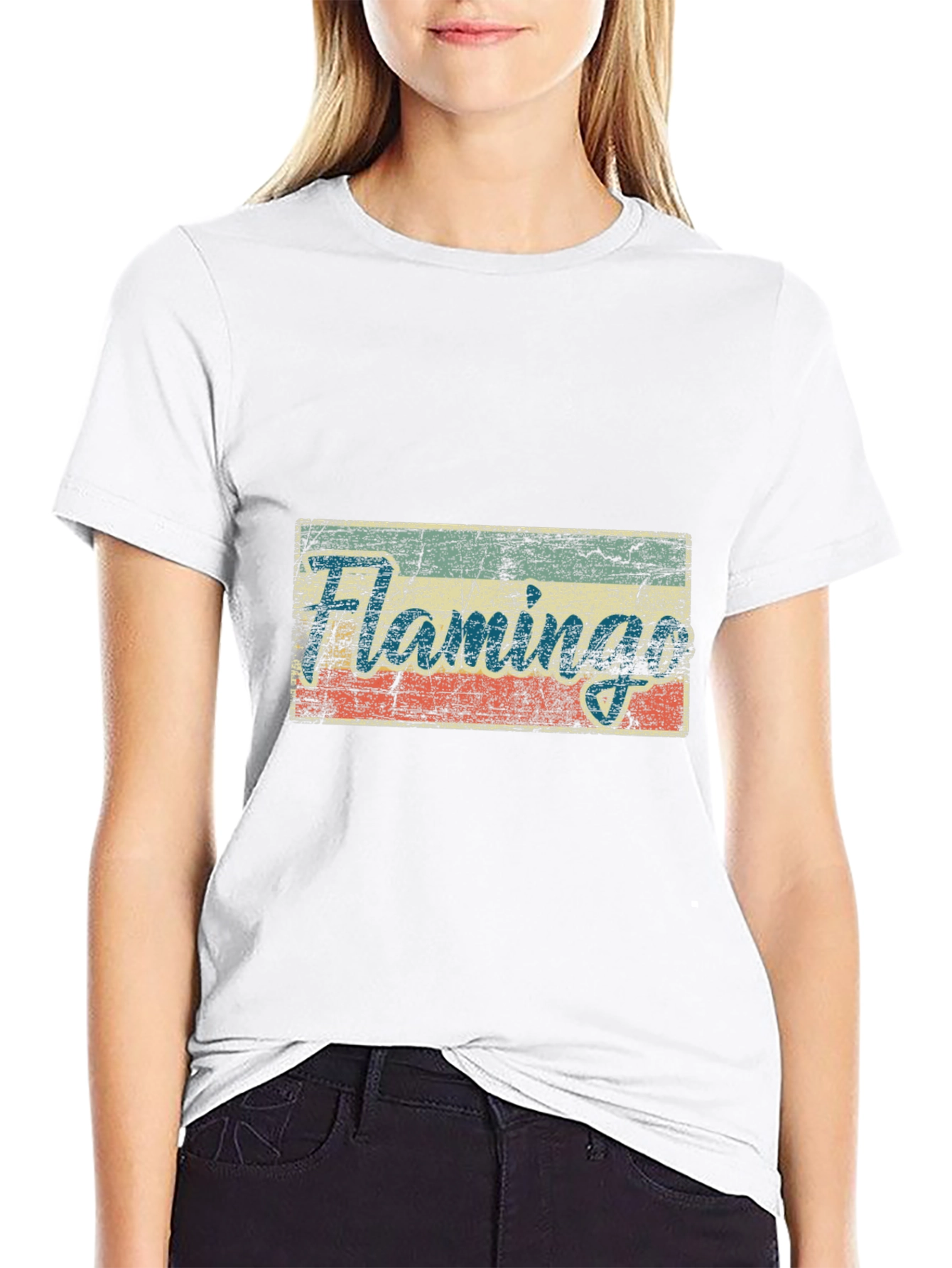 Black Vintage Flamingo Graphic T-Shirt - Retro Style view 9
