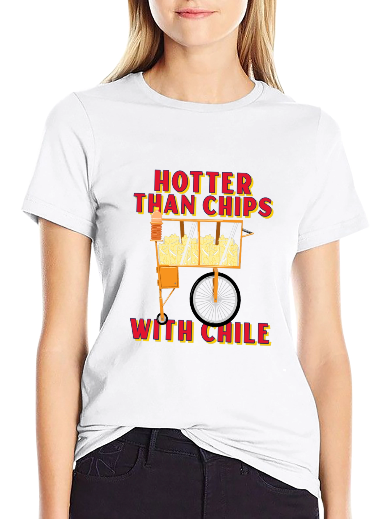 Black Hotter Than Chips with Chile Black Graphic T-Shirt view 9