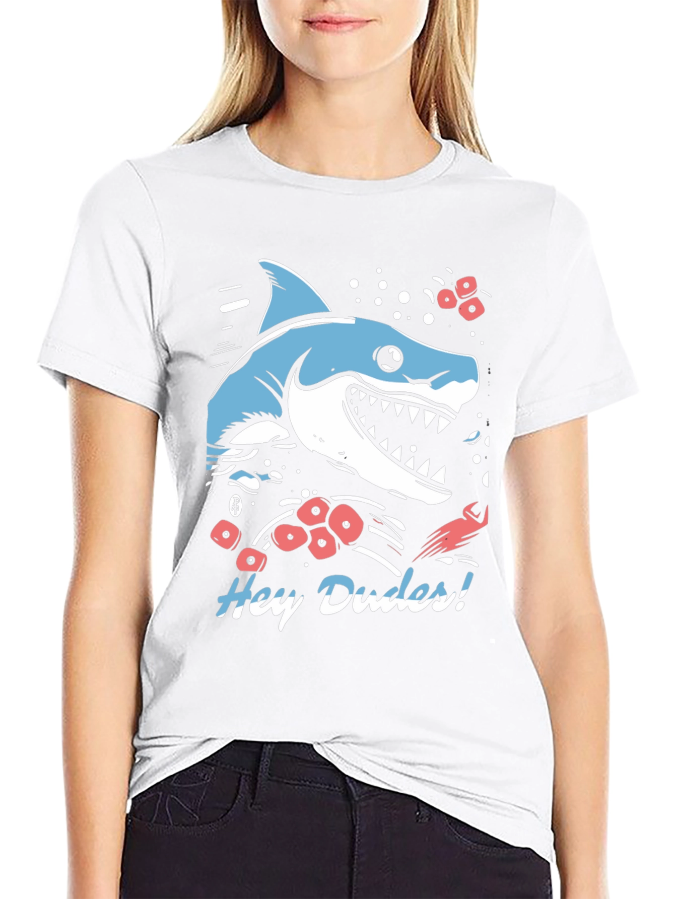 Black Hey Dudes Shark Graphic Tee view 9