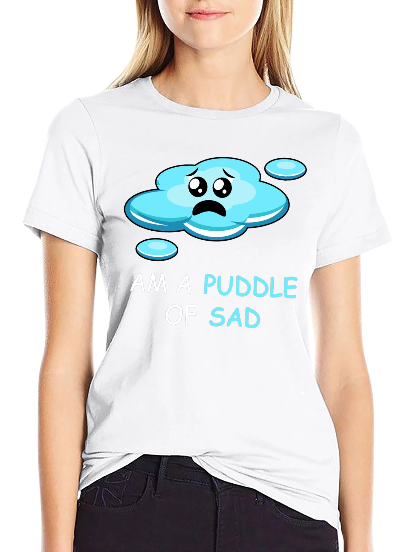 Black Puddle of Sad Tee - Express Your Mood! view 9