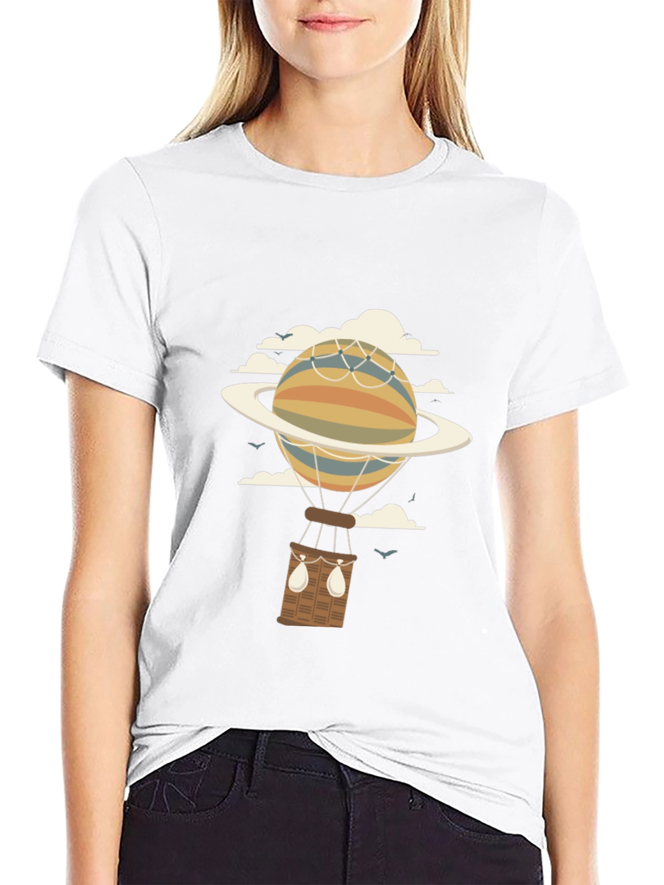 Black Planet Hot Air Balloon Graphic Tee view 9
