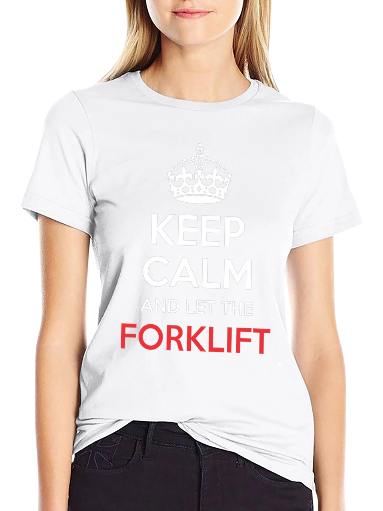Black Keep Calm and Let the Forklift T-Shirt view 9