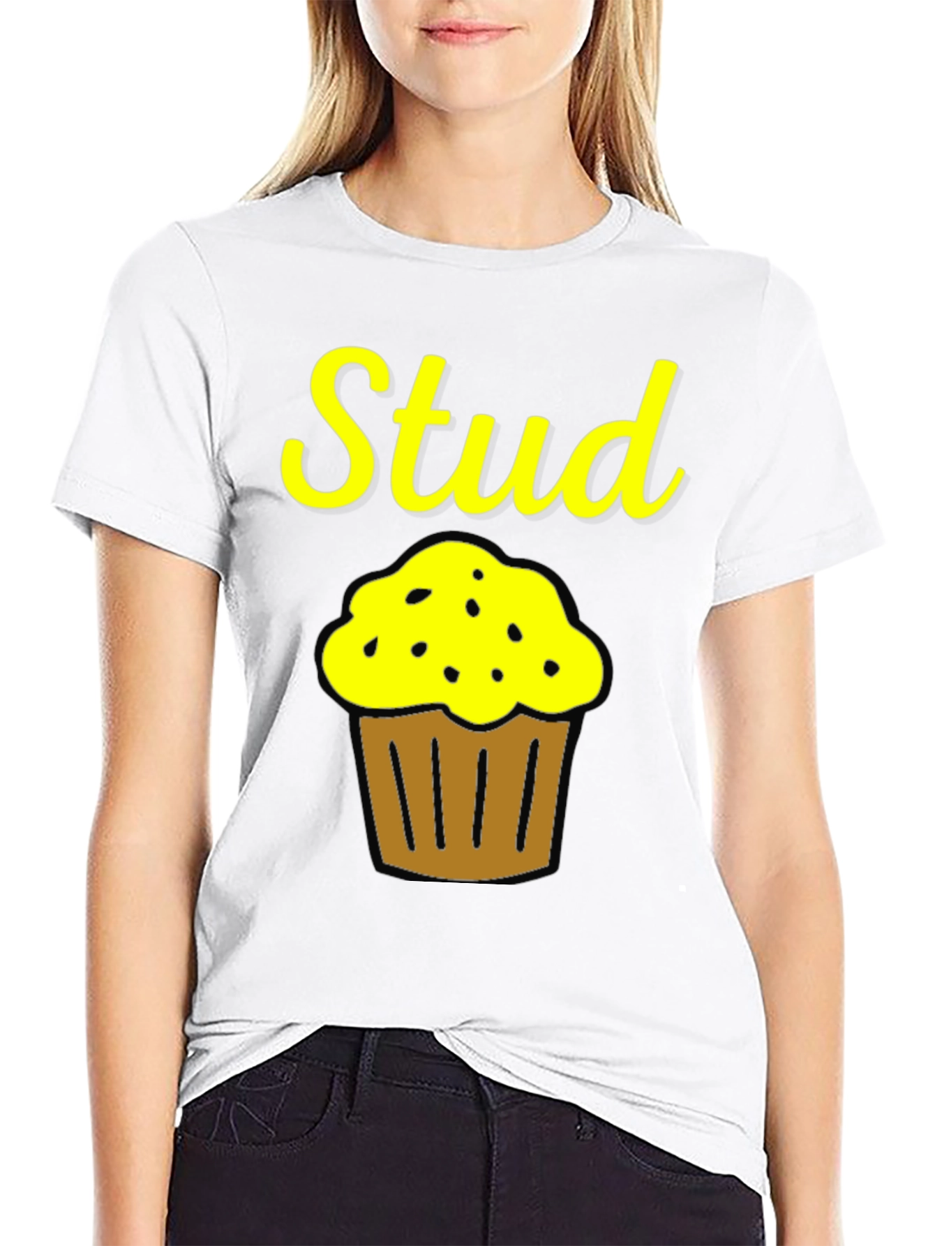 Black Stud Muffin Funny Graphic T-Shirt view 9