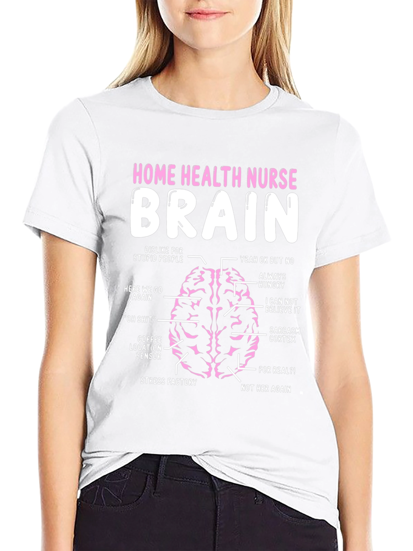 Black Home Health Nurse Brain T-Shirt Funny Nurse Gift view 9
