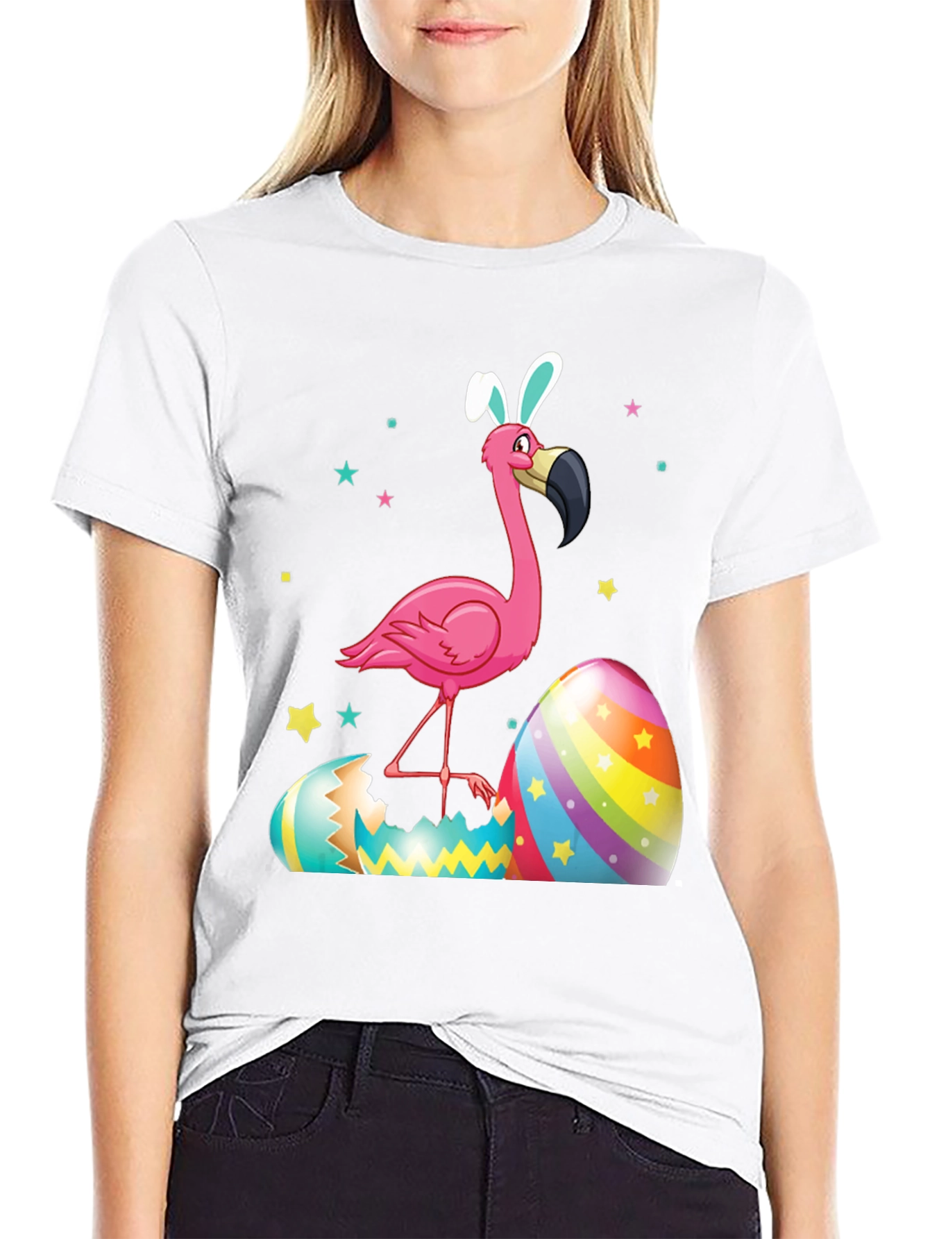 Black Easter Flamingo T-Shirt view 9