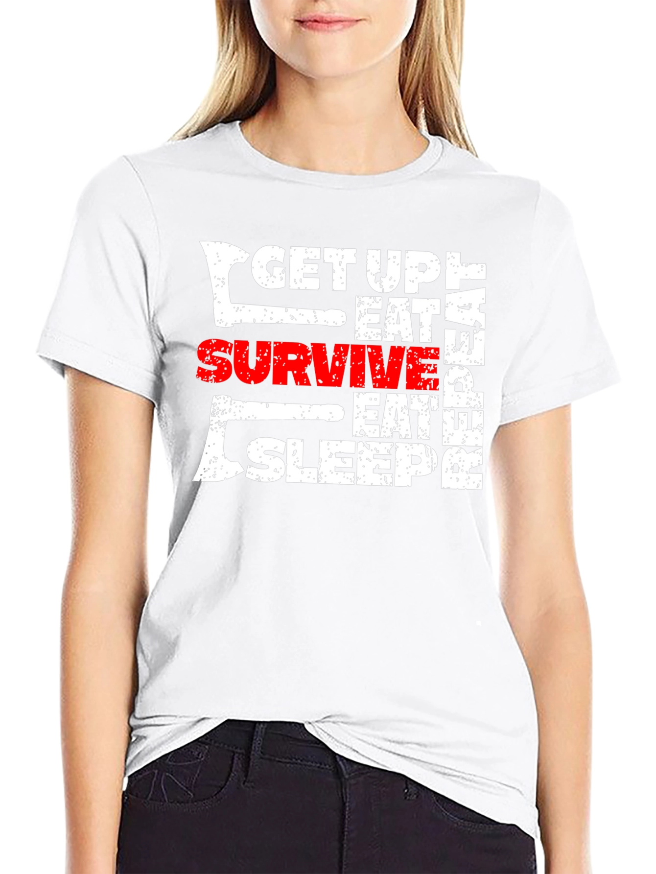 Black Get Up Eat Survive T-Shirt Black view 9
