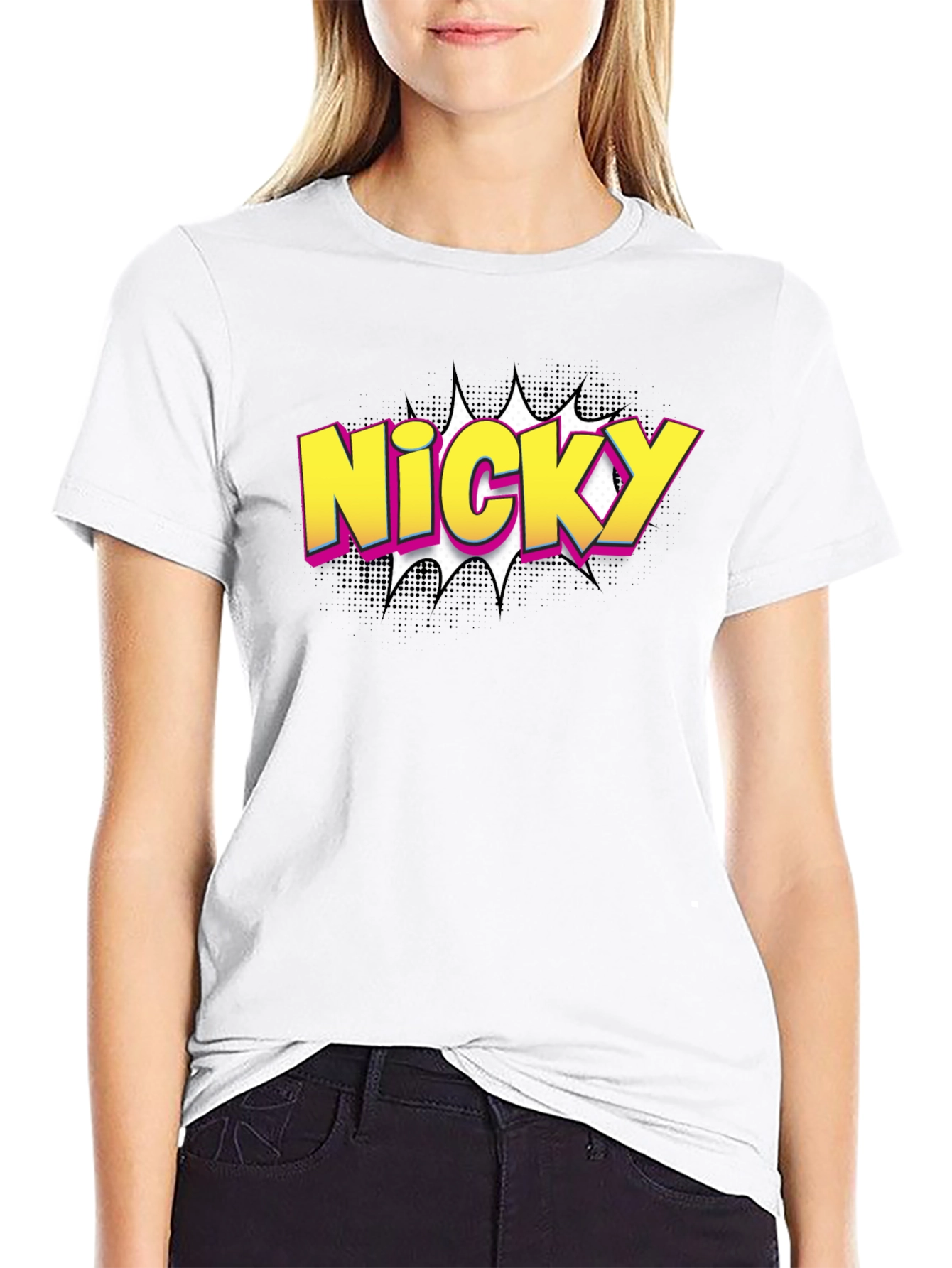 Black Nicky Comic Style Graphic Tee - Black view 9