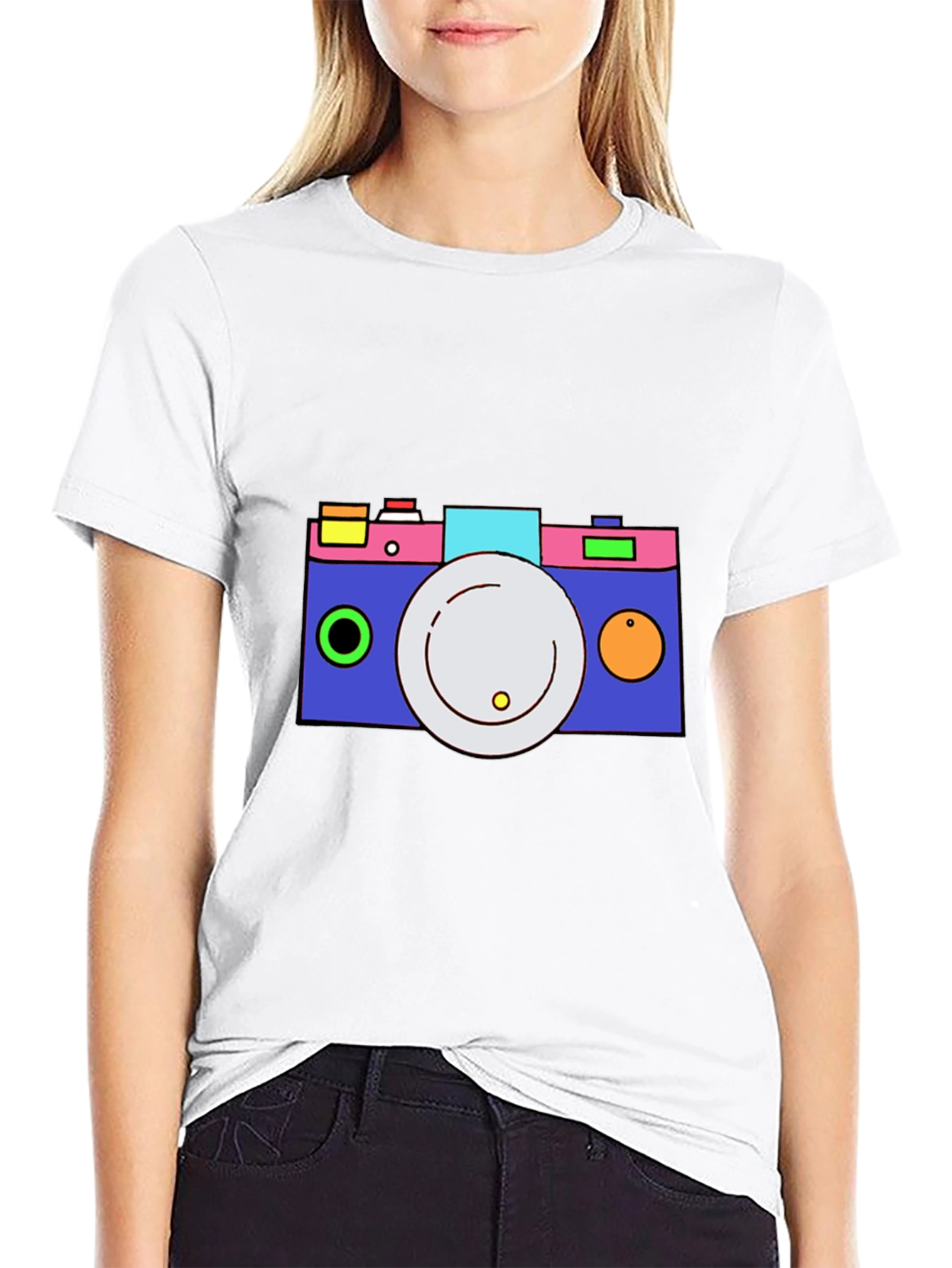 Black Funky Camera Graphic Tee - Cool and Casual view 9