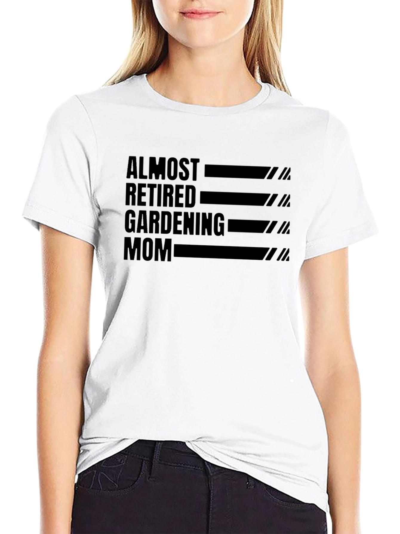 Black Almost Retired Gardening Mom Graphic Tee view 9