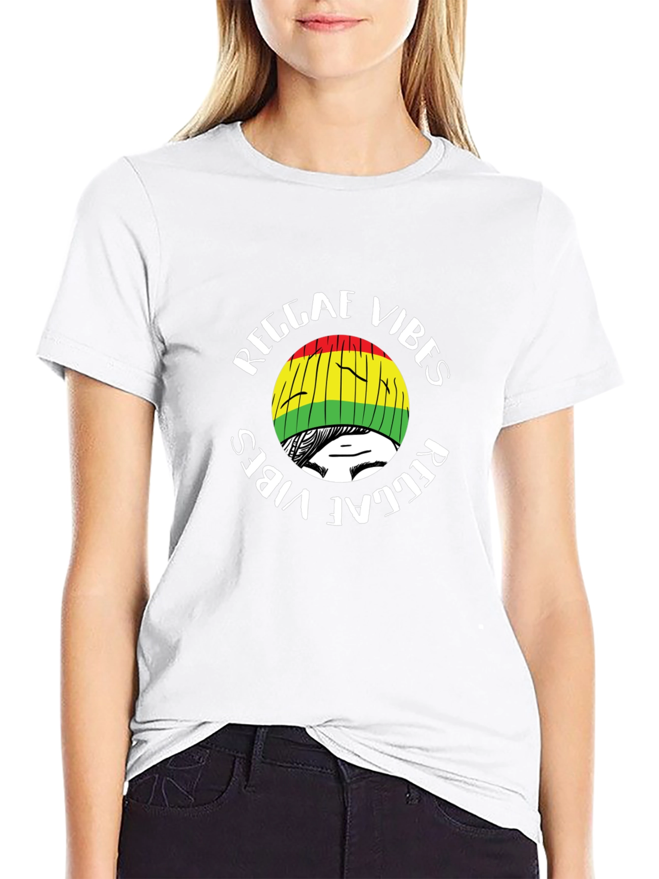 Black Reggae Vibes Graphic T-Shirt - Black view 9