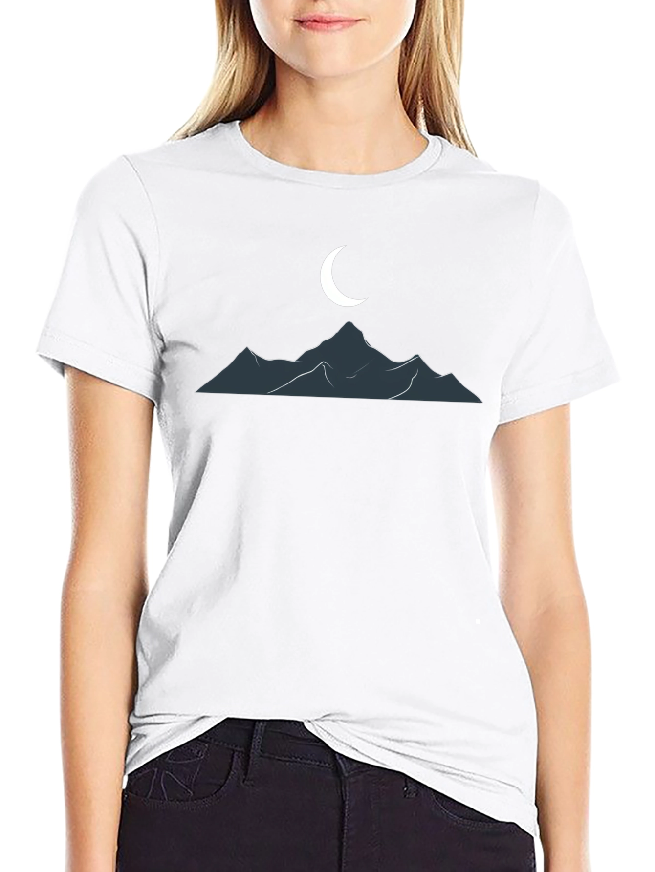 Black Mountain Moon Graphic T-Shirt - Classic Black Tee view 9