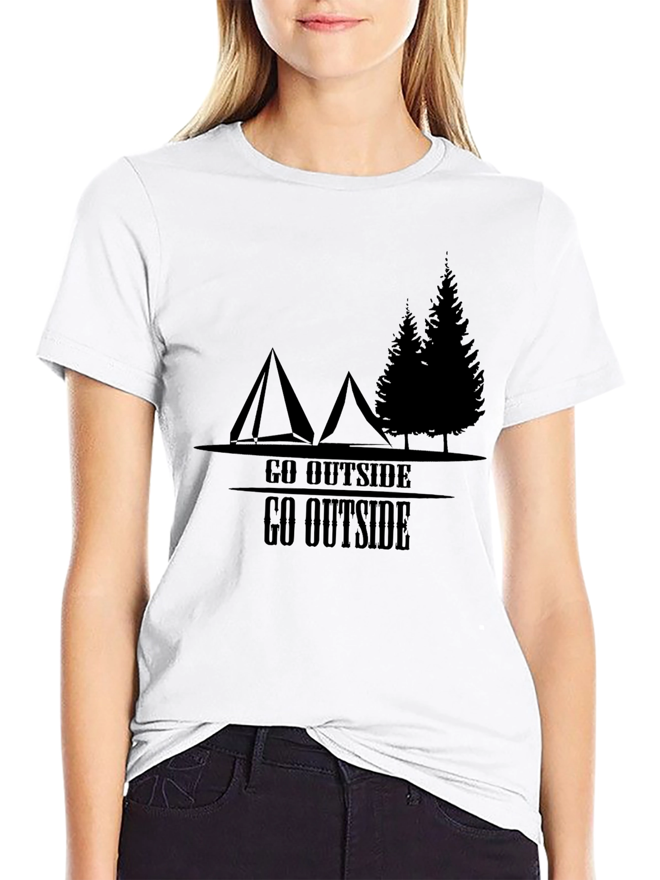 Black Go Outside Camping T-Shirt view 9