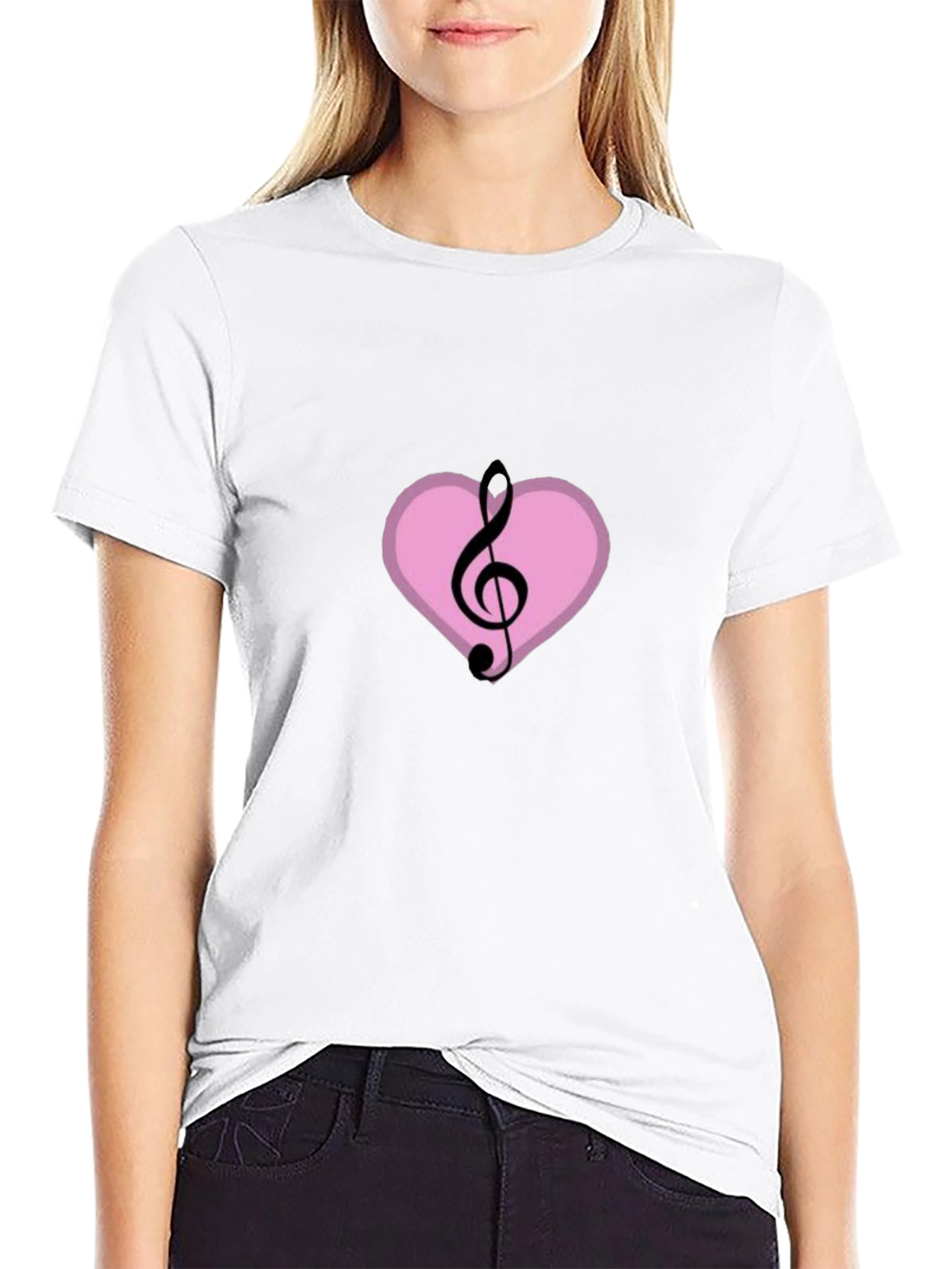 Black Musical Heart T-Shirt - Black Graphic Tee view 9