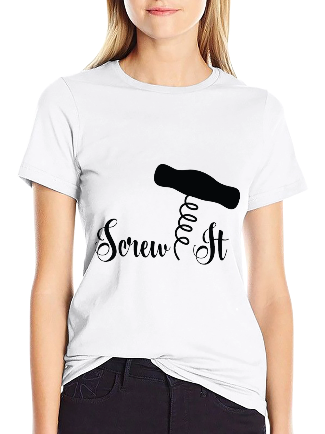 Black Screw It - Funny Black T-Shirt Novelty view 9