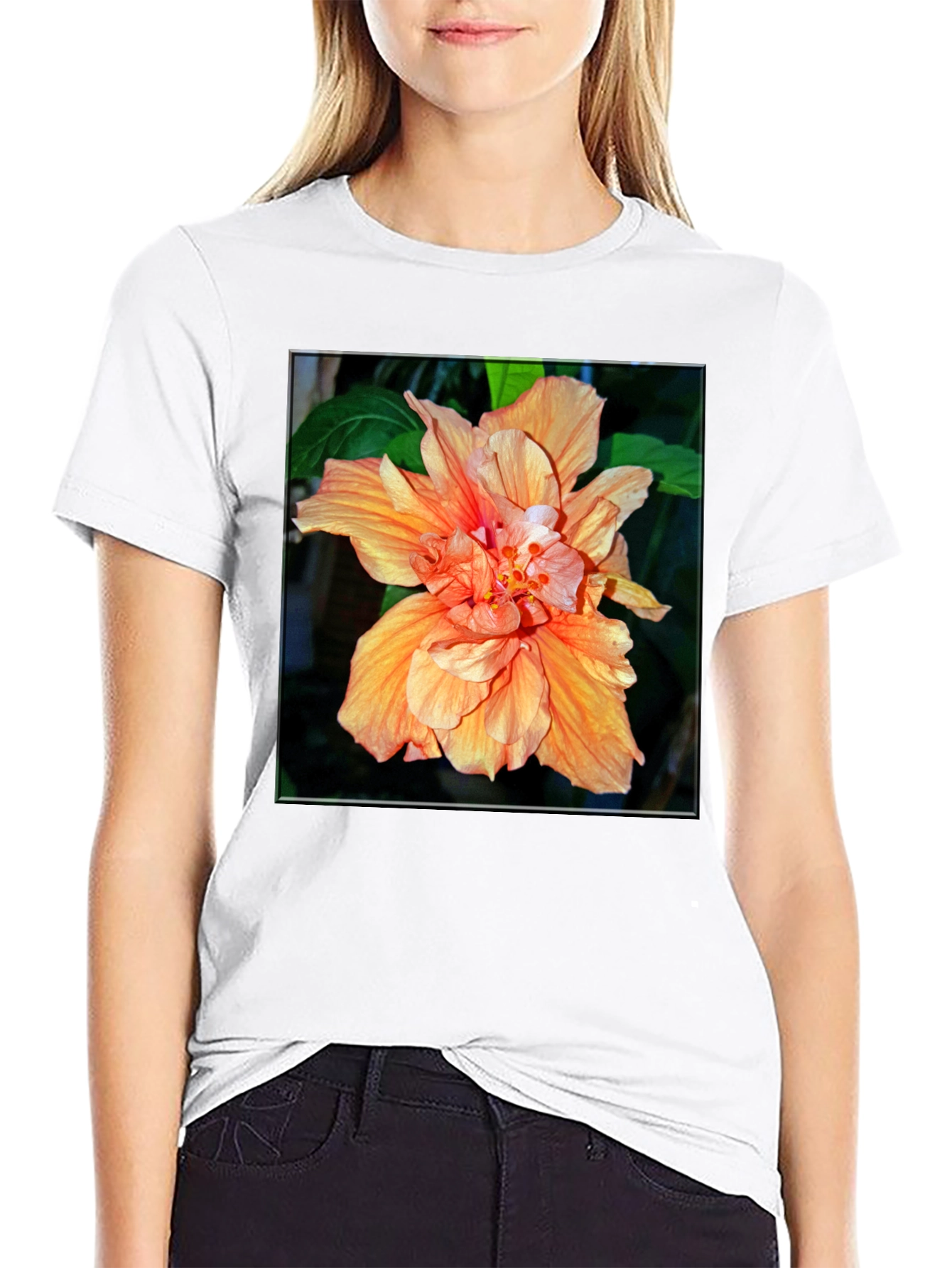 Black Floral Print Black T-Shirt view 9