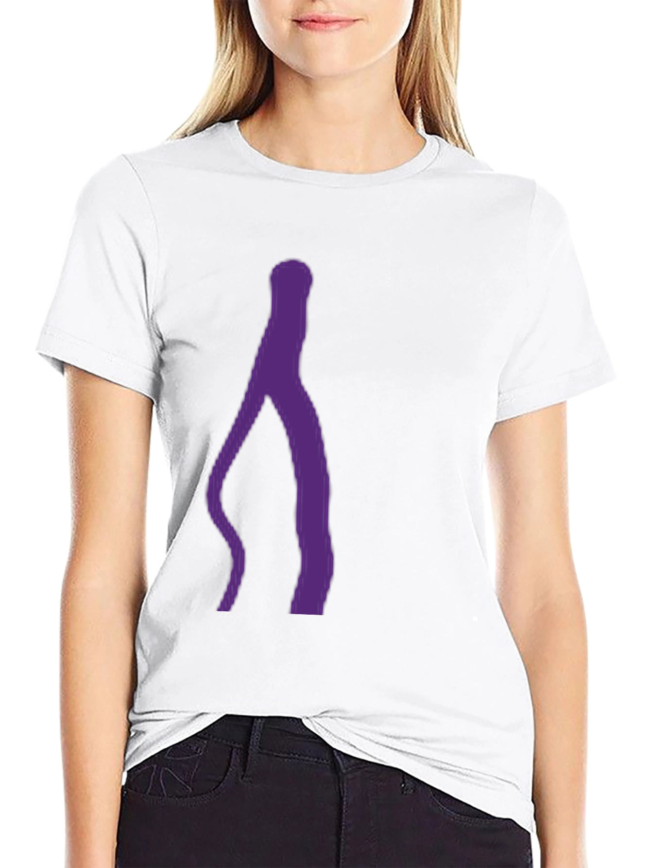 Black Abstract Purple Silhouette Black T-Shirt view 9