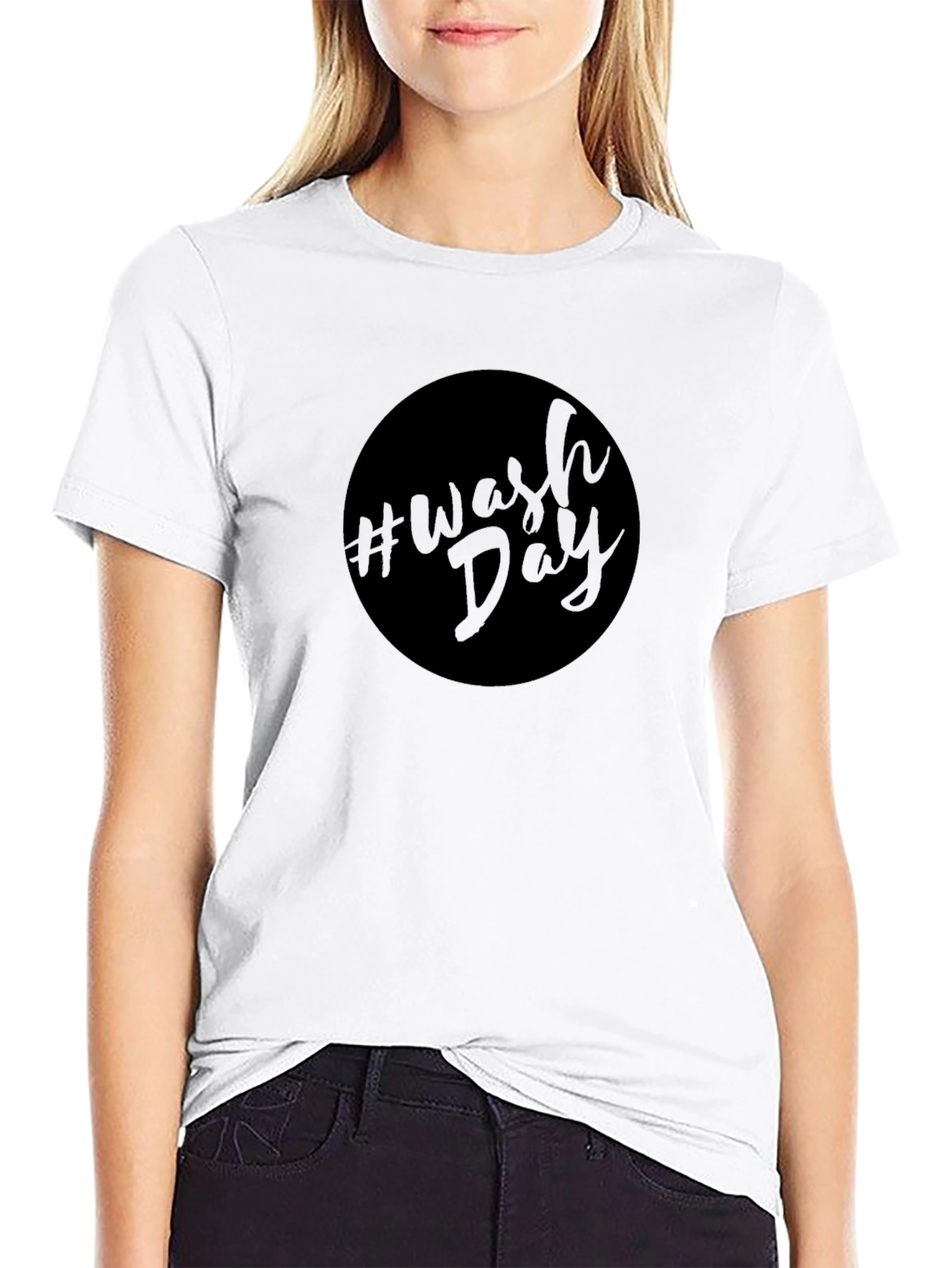 Black #Wash Day Black T-Shirt - Stylish & Comfortable view 9
