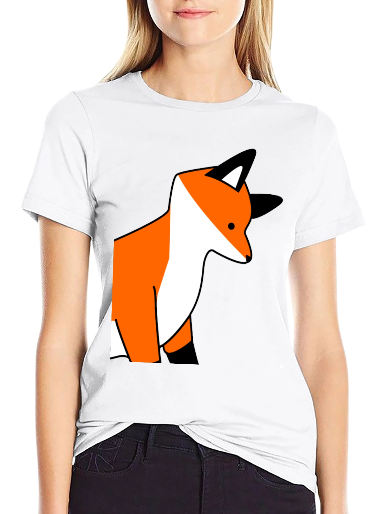 Black Fox Graphic Print Black T-Shirt view 9