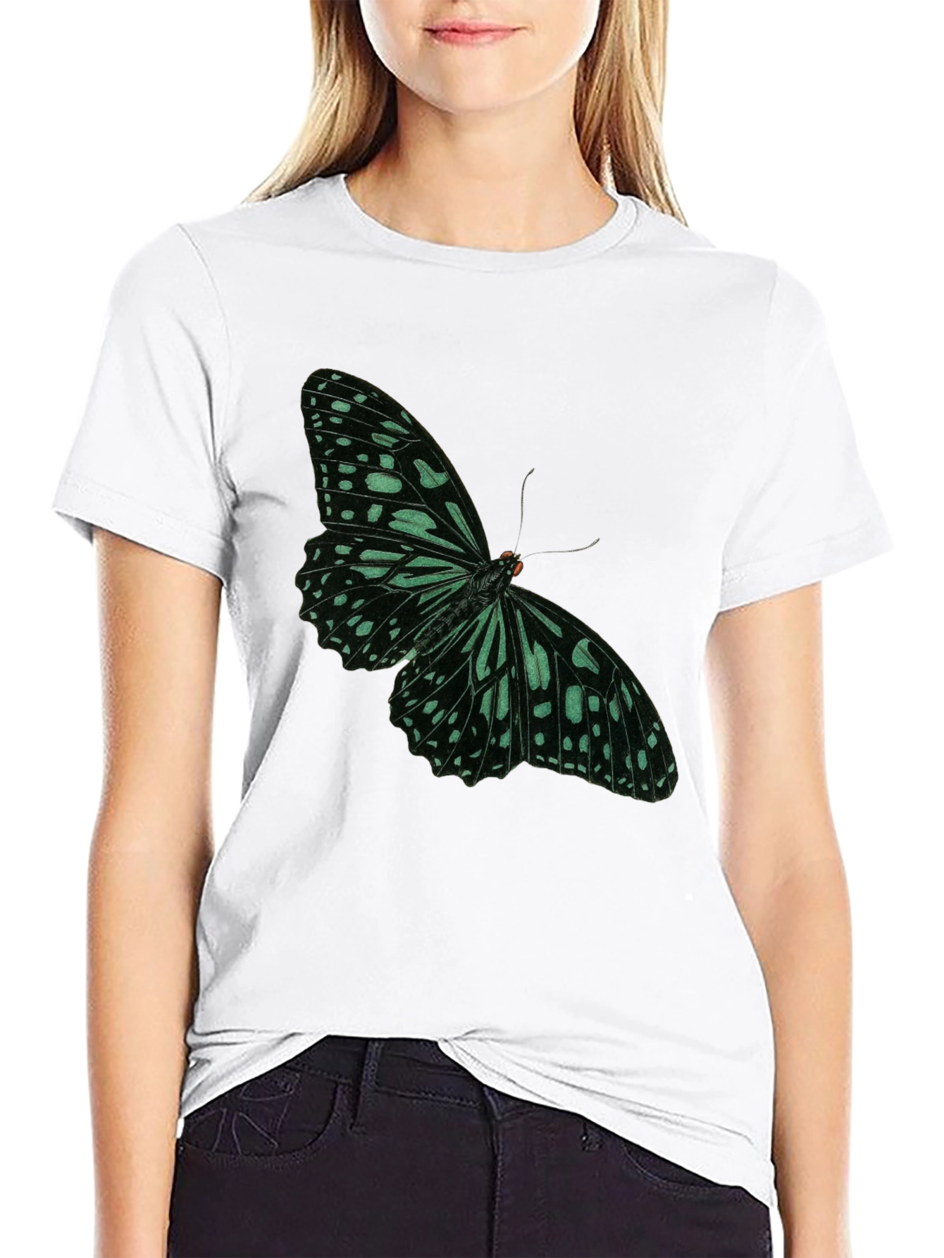 Black Butterfly Graphic Tee - Black Cotton Blend view 9