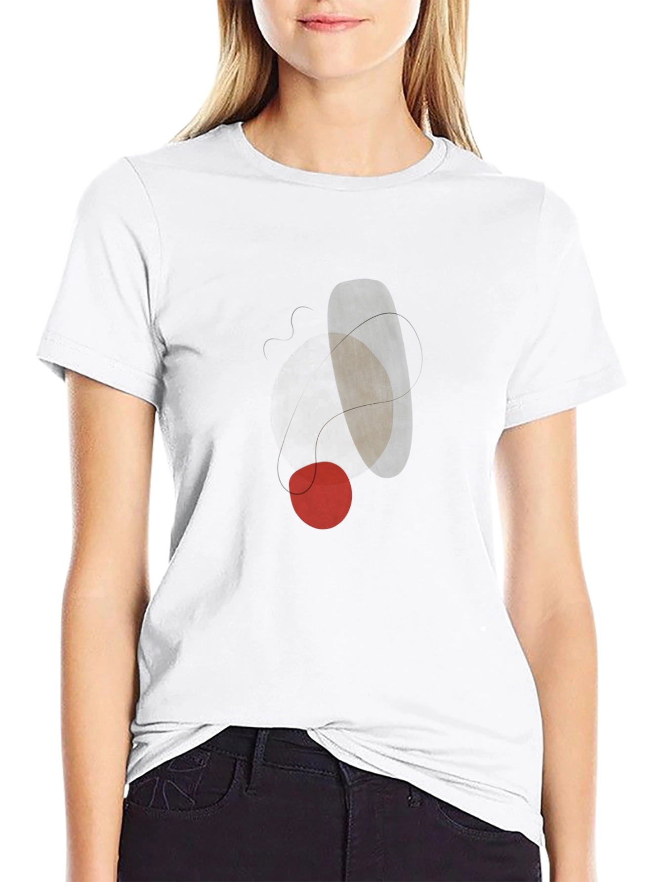 Black Abstract Art Graphic T-Shirt - Modern Casual Tee view 9