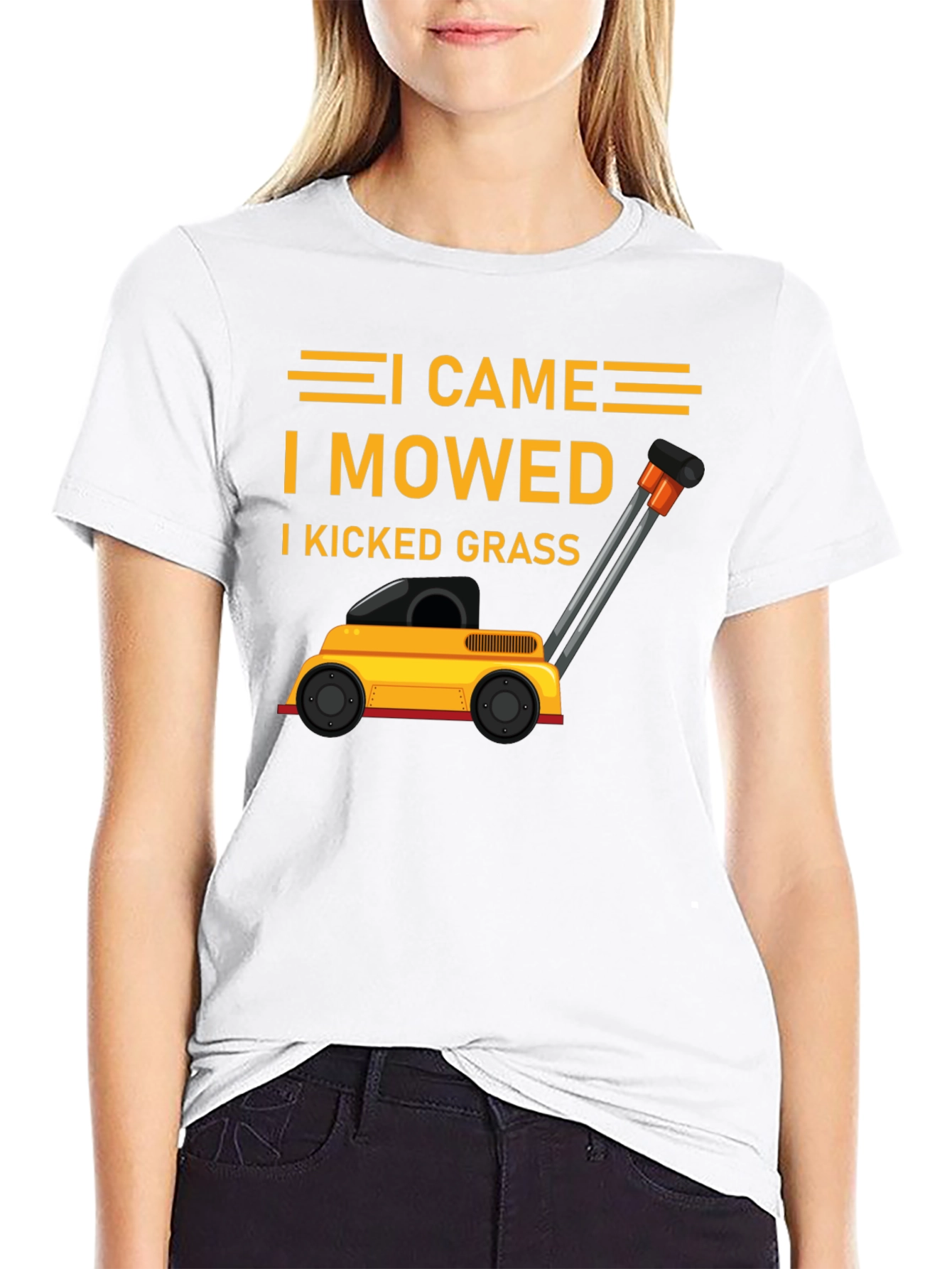 Black I Came I Mowed I Kicked Grass T-Shirt view 9
