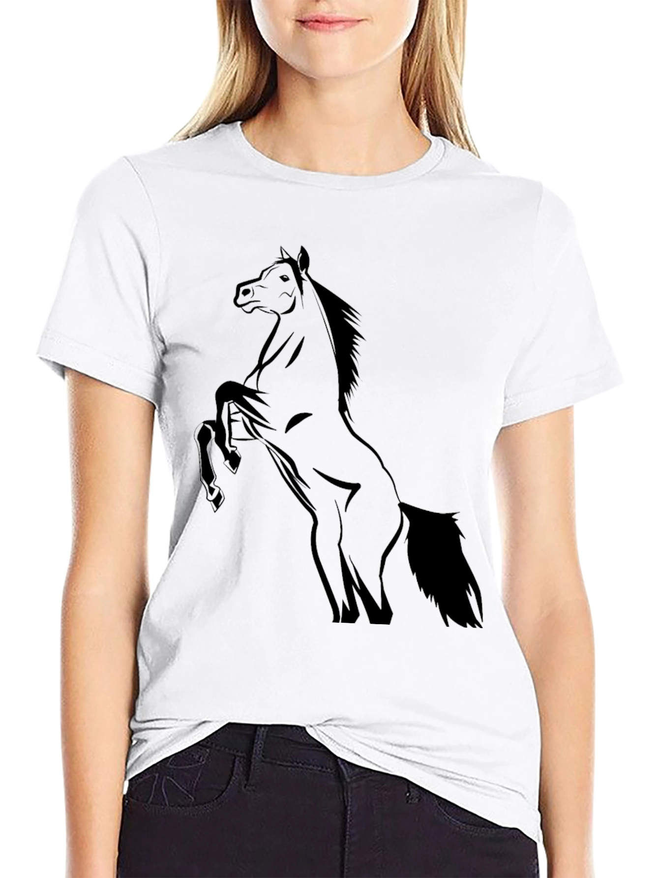 Black Black Horse Graphic Tee - Stylish Men's T-Shirt view 9