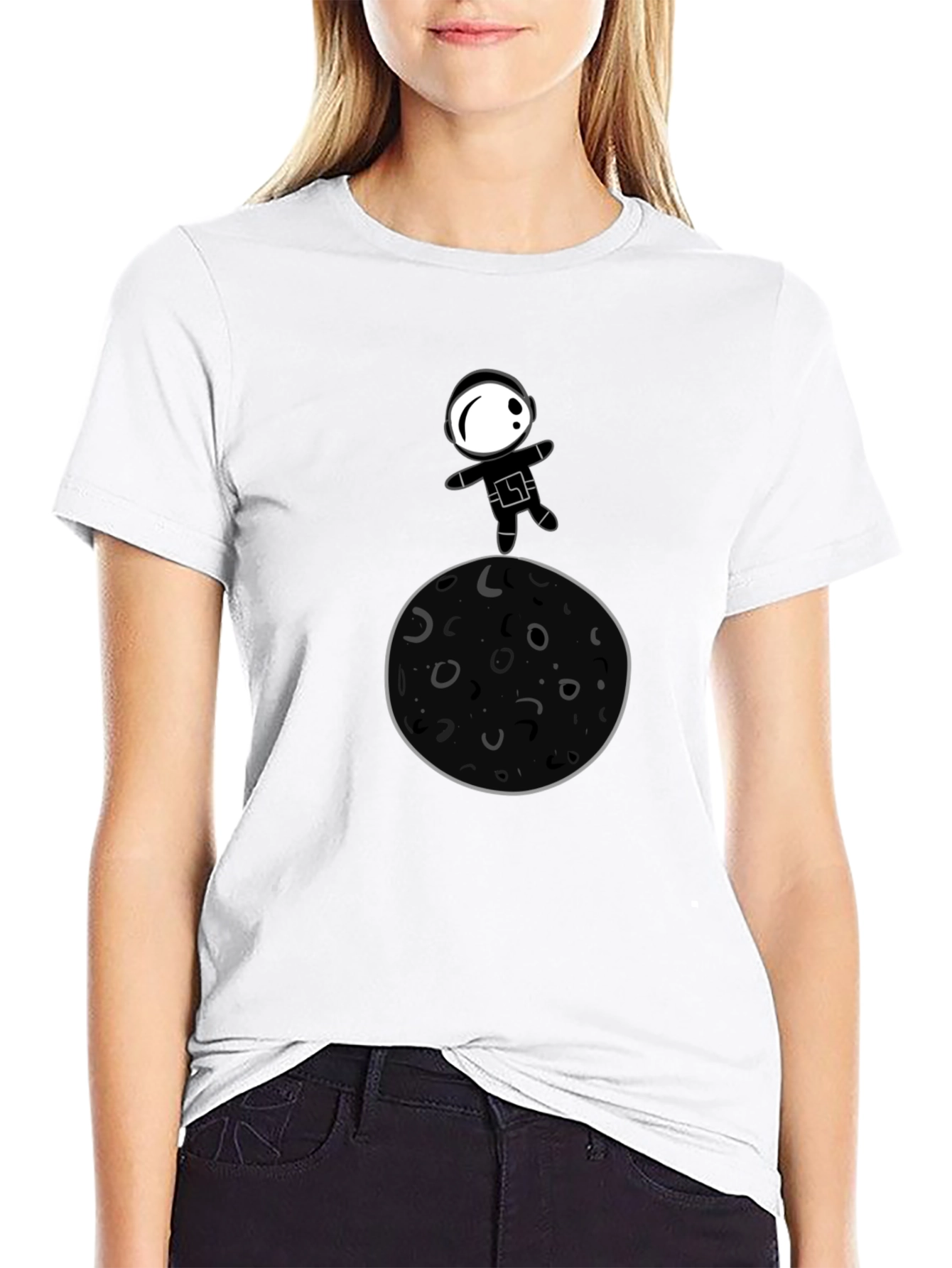 Black Astronaut Moon Landing Graphic T-Shirt view 9