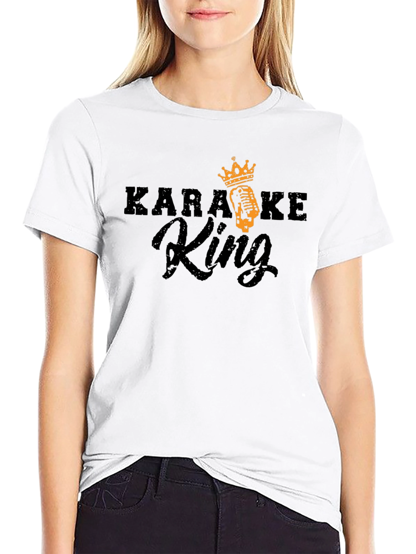 Black Karaoke King Black T-Shirt - Sing Your Heart Out! view 9
