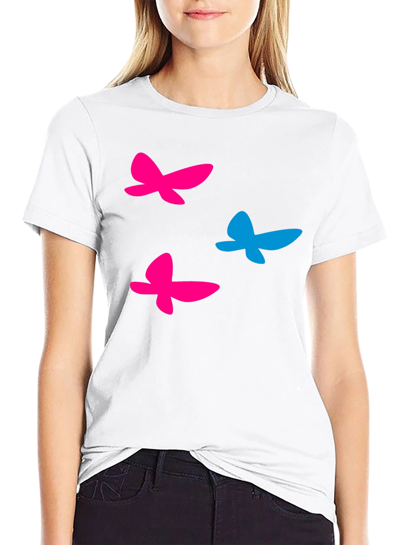 Black Butterfly Graphic T-Shirt - Fun Casual Wear view 9