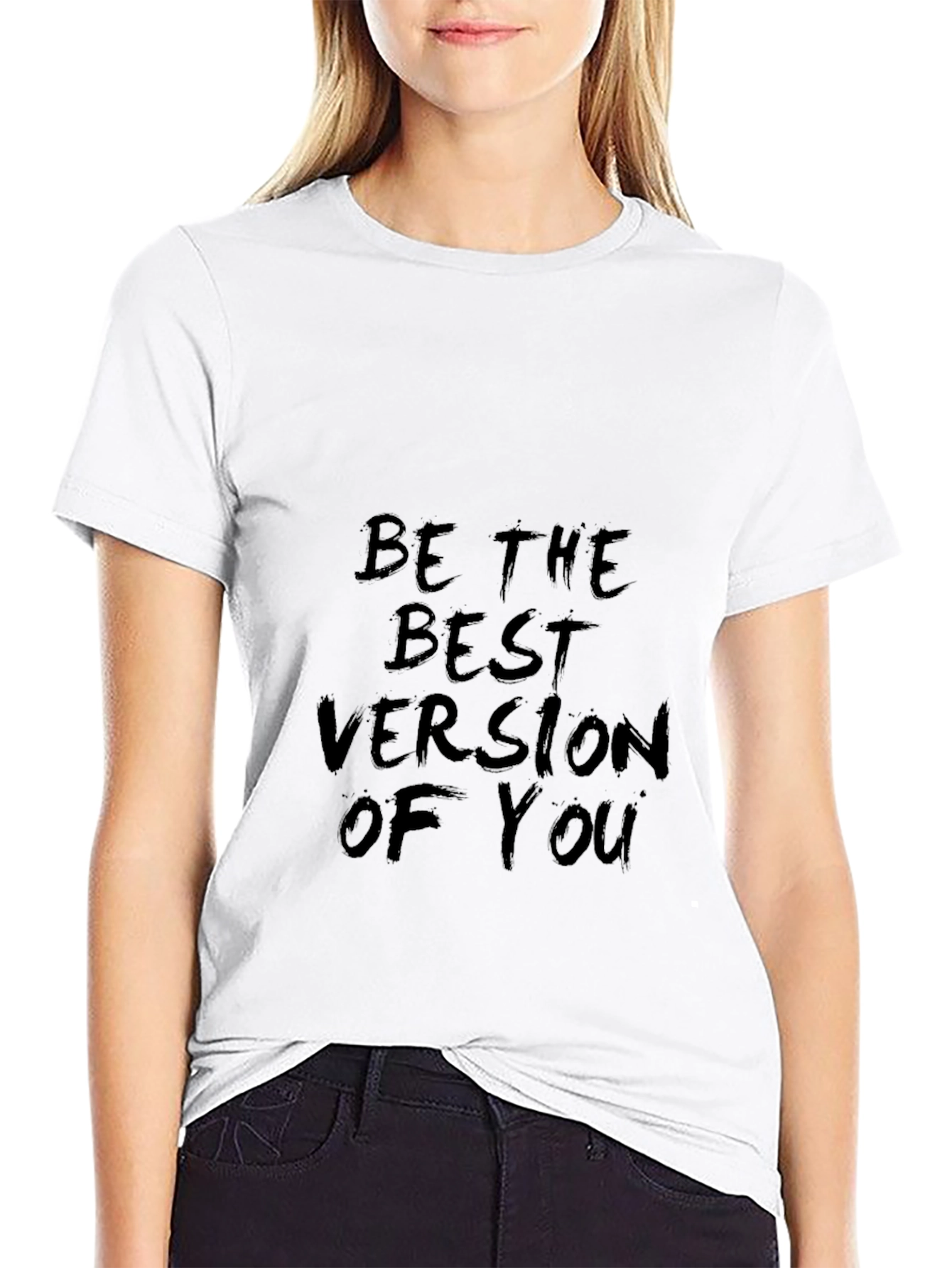 Black Inspirational 'Be the Best Version of You' Graphic T-Shirt view 9