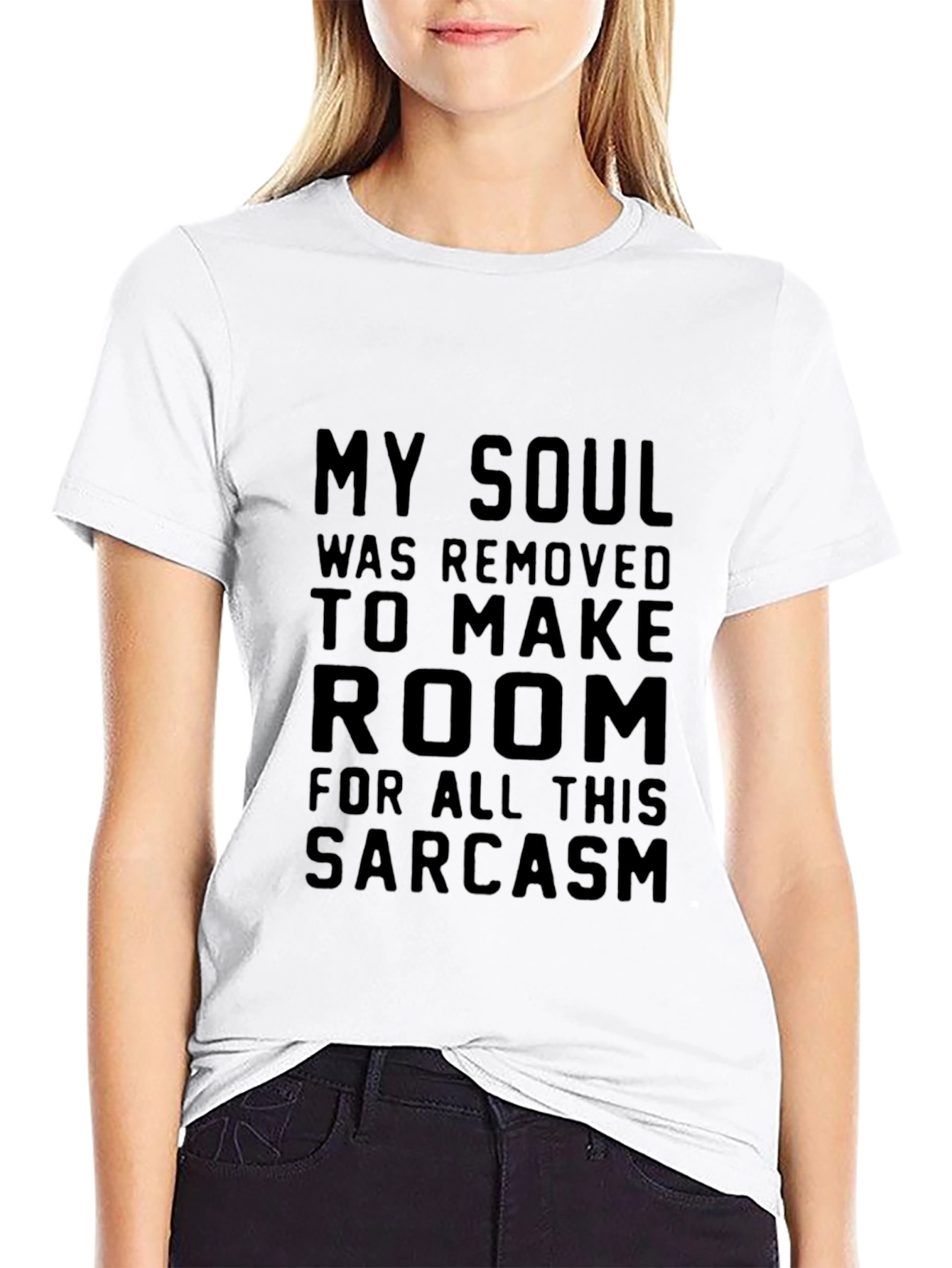 Black Sarcastic Soul Black Graphic T-Shirt view 9
