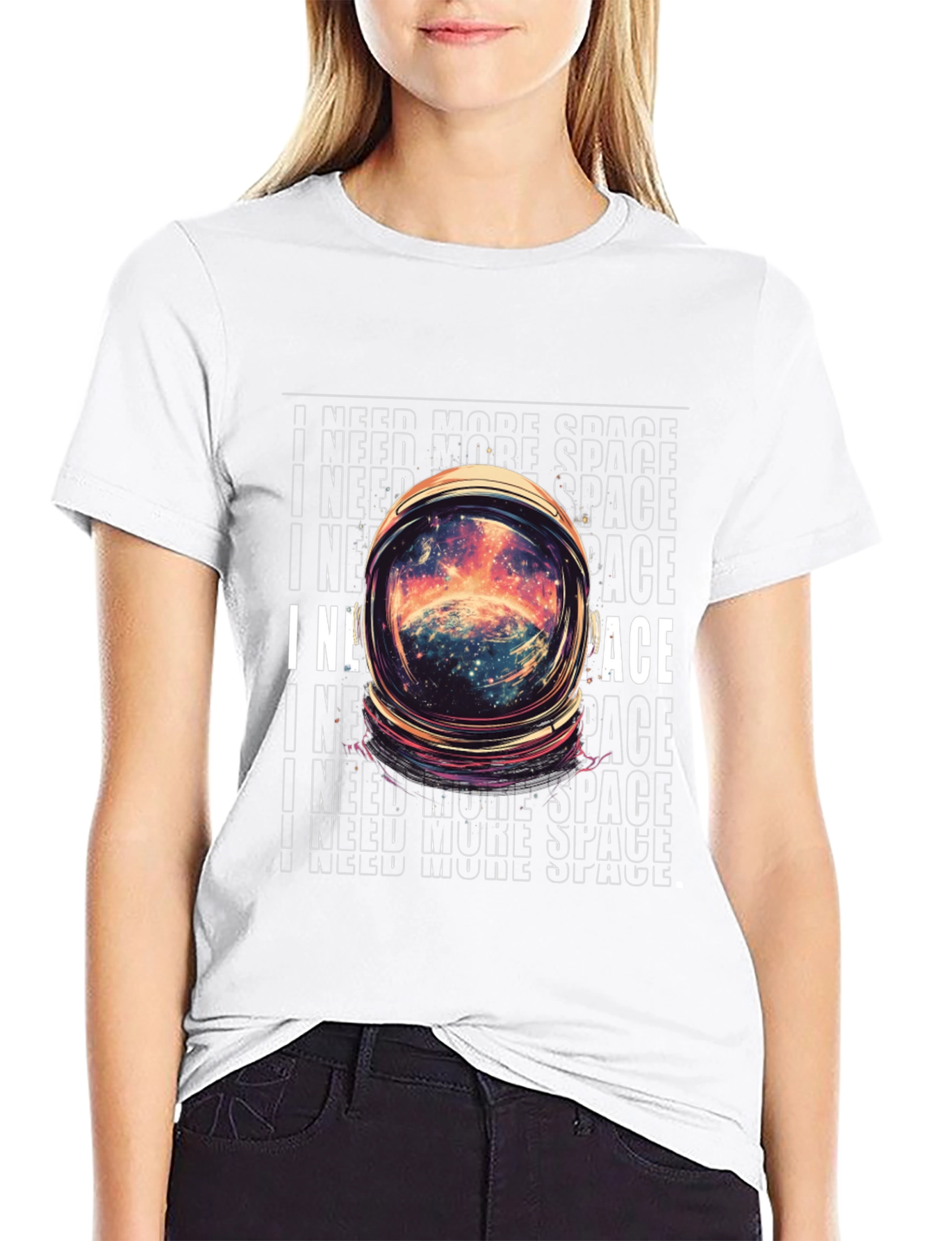 I Need More Space Graphic T-Shirt - Astronaut Helmet Design - 9