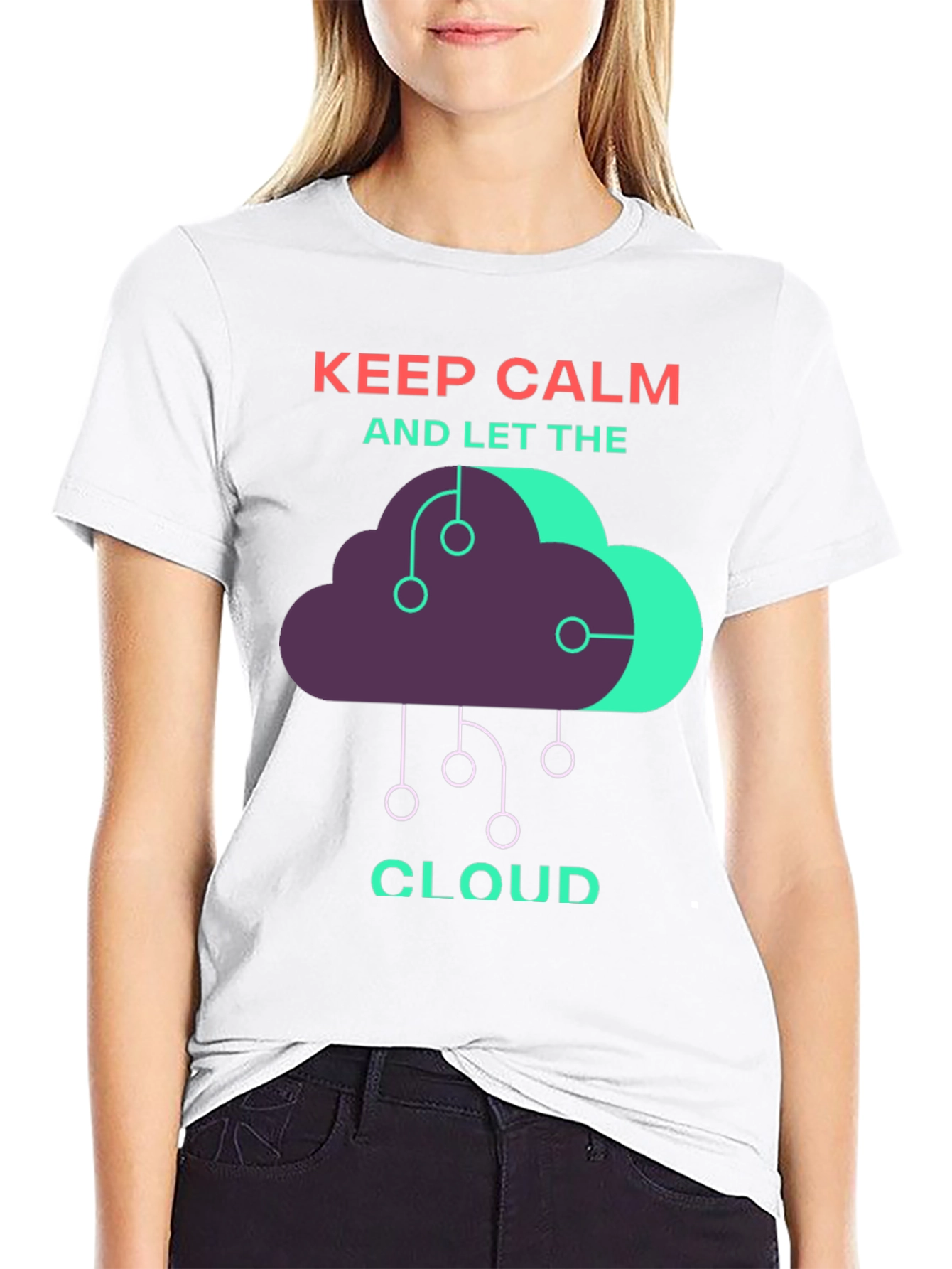 Black Keep Calm and Let the Cloud T-Shirt view 9